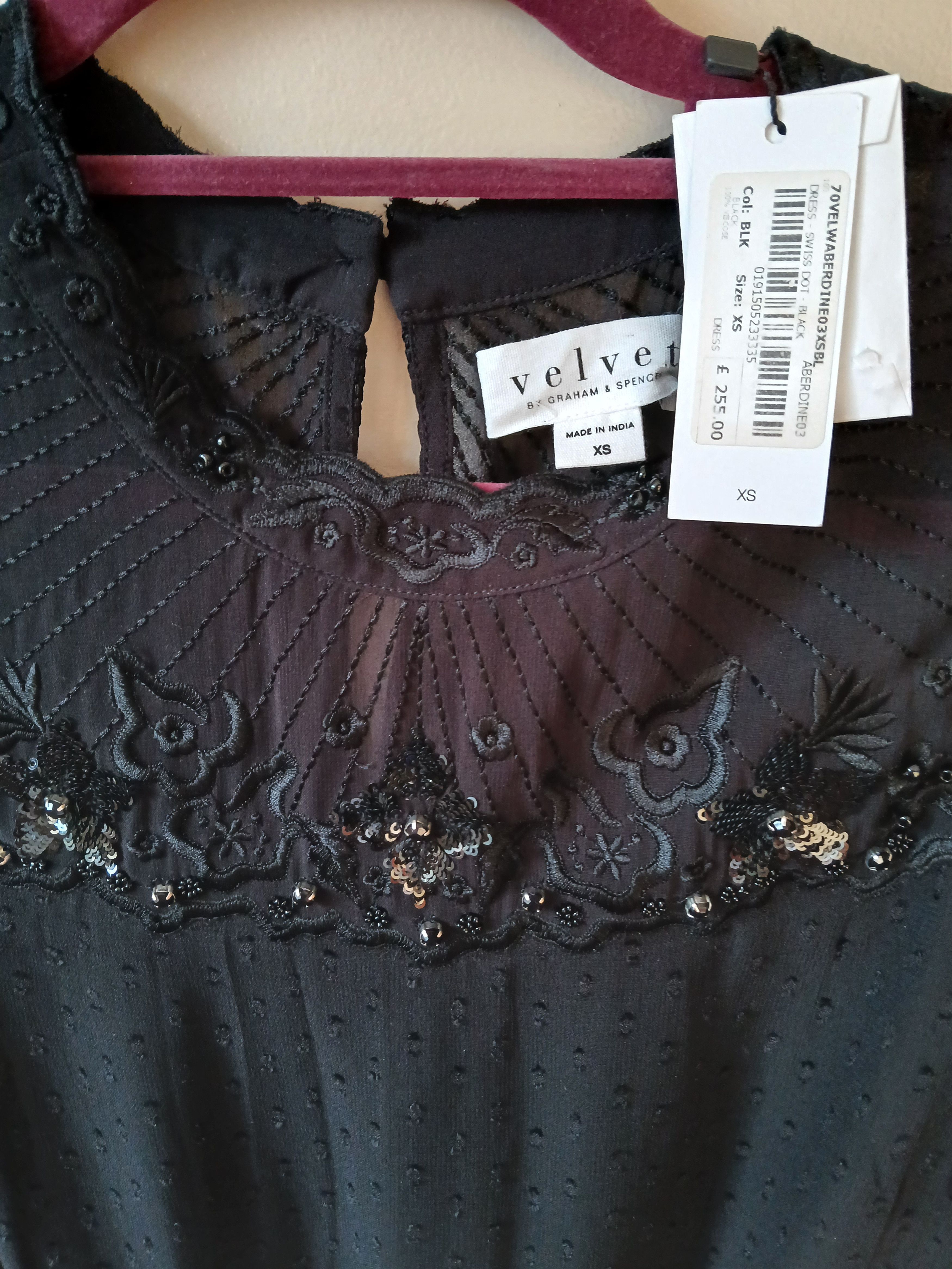 Velvet Black "Velvet By Graham @ Spencer "dress Size XS / US 0-2 / IT 36-38 - 3 Thumbnail