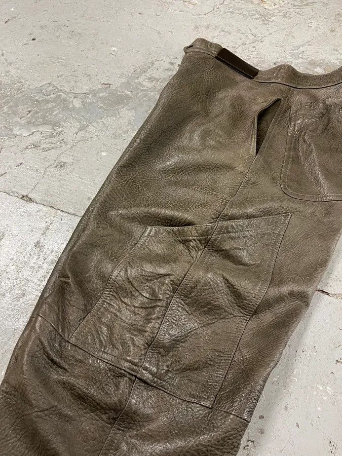 Armani × Vintage AW1986 Giorgio Armani Brown Relaxed Leather Italian Pants Size US 30 / EU 46 - 12 Thumbnail