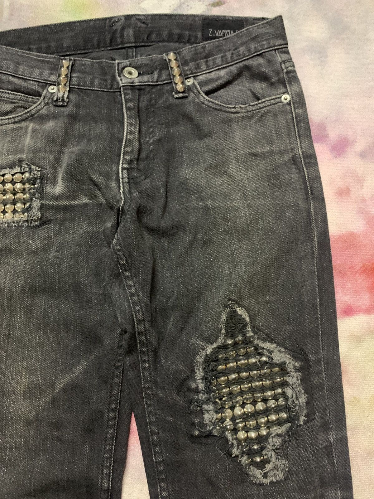 Le Grande Bleu (L.G.B.) Japanese Brand Z VARGAS Goth Punk Vkei Skinny Denim Size US 29 - 7 Thumbnail