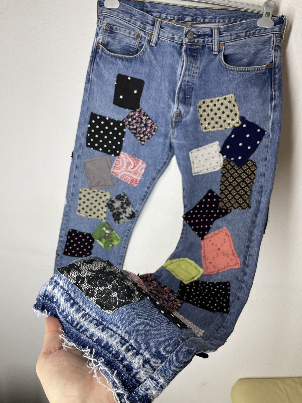 Levi's Levi's 501 custom patchwork denim jeans Size US 32 / EU 48 - 6 Thumbnail