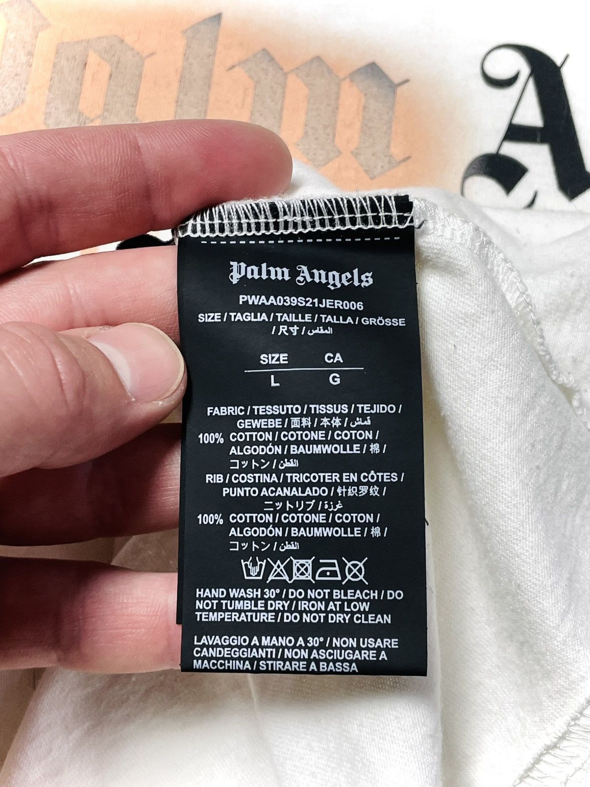 Palm Angels Palm Angels Miami Spray Logo T-Shirt – White – Size L Size US L / EU 52-54 / 3 - 8 Thumbnail