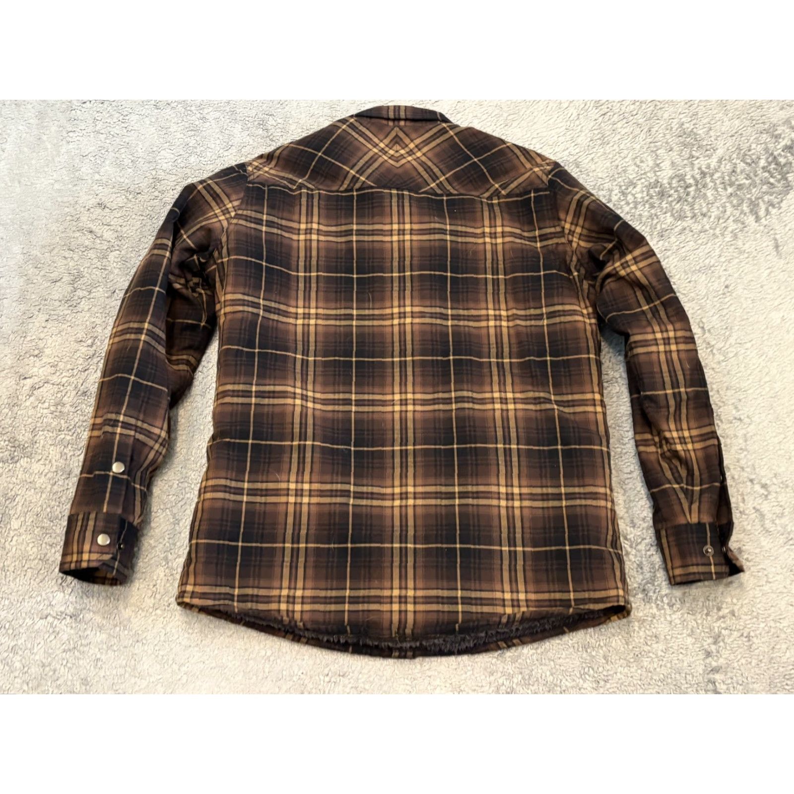 Vintage VINTAGE KUHL Joyrydr Sherpa Lined Flannel Plaid Shacket Mens Small Brown Snap 7253 Size US S / EU 44-46 / 1 - 5 Thumbnail