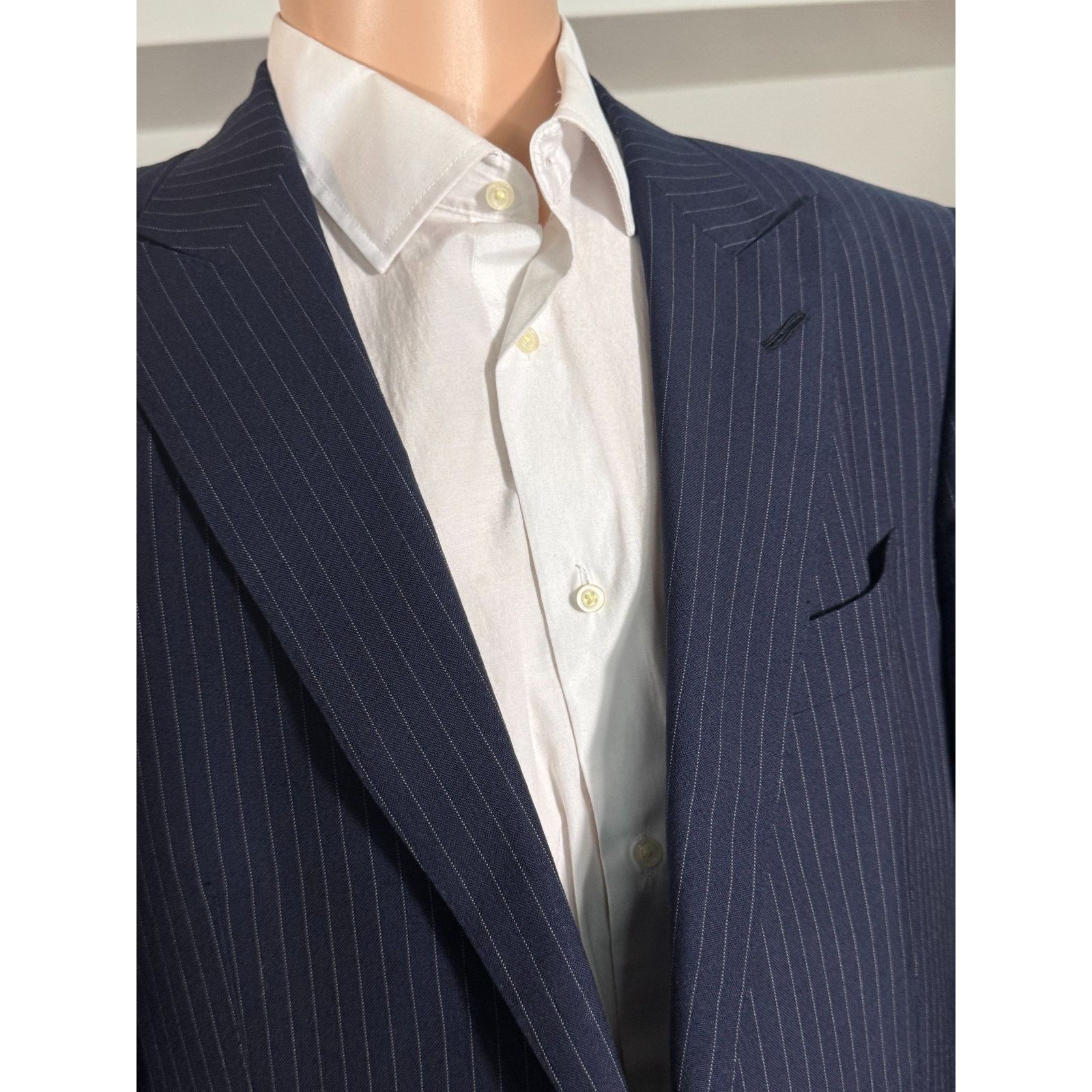 Tom Ford Tom Ford Navy Striped Peak Lapel 2pc Suit O'Connor 52R 42R Size 44R - 4 Thumbnail