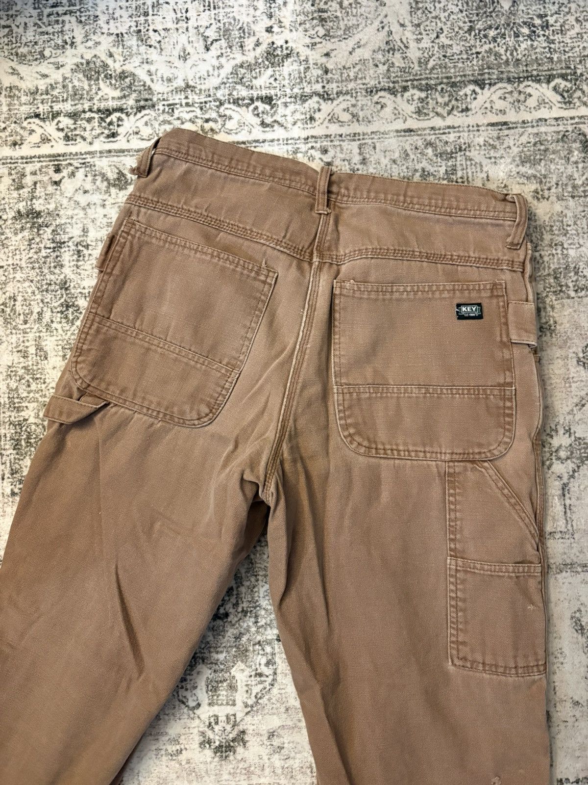 Tan Carpenter Pants Distressed in Beige, Men's (Size 32) — image 5 of 6