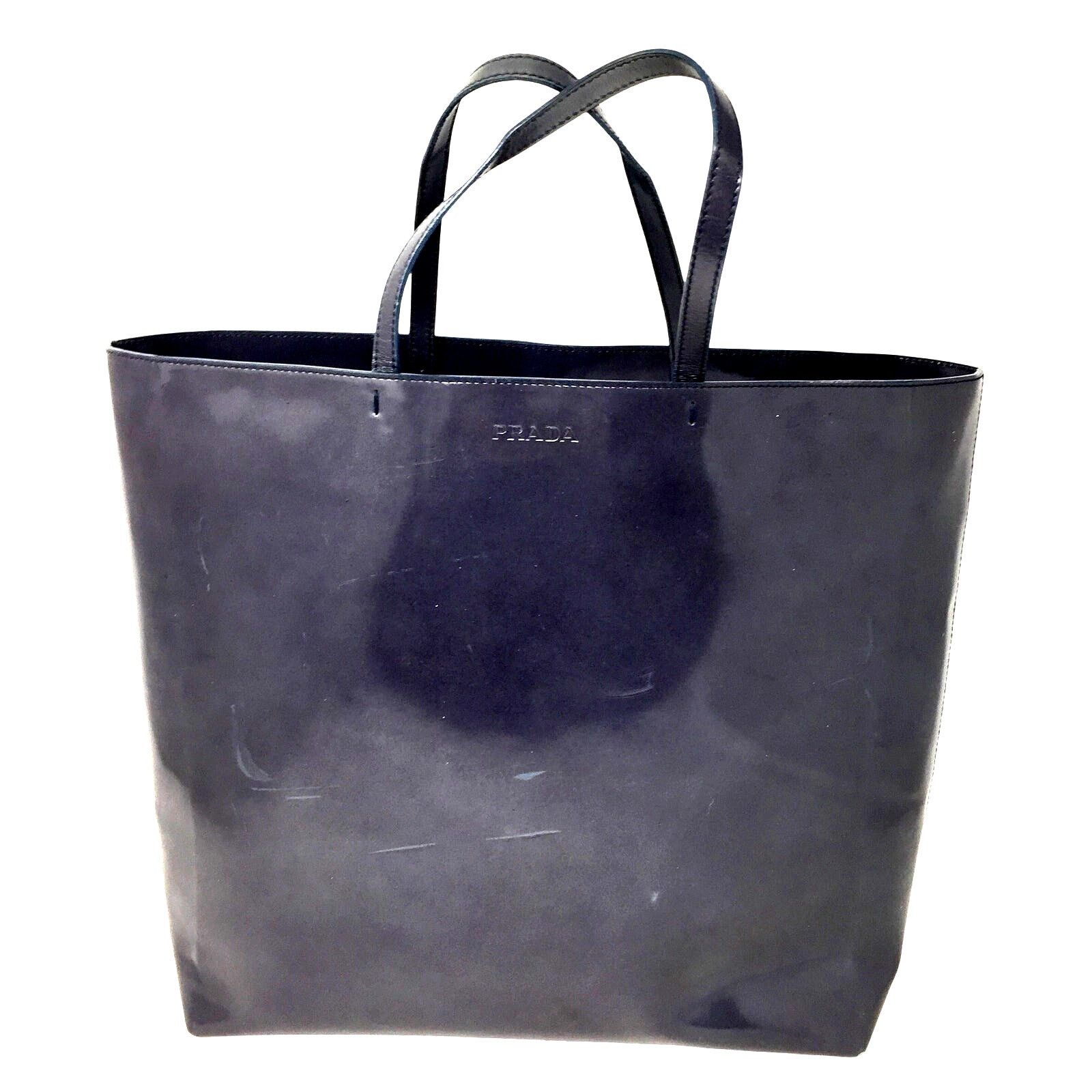Prada Prada Enamel Logo Embossed Tote Bag Shoulder Bag Size ONE SIZE - 1 Thumbnail