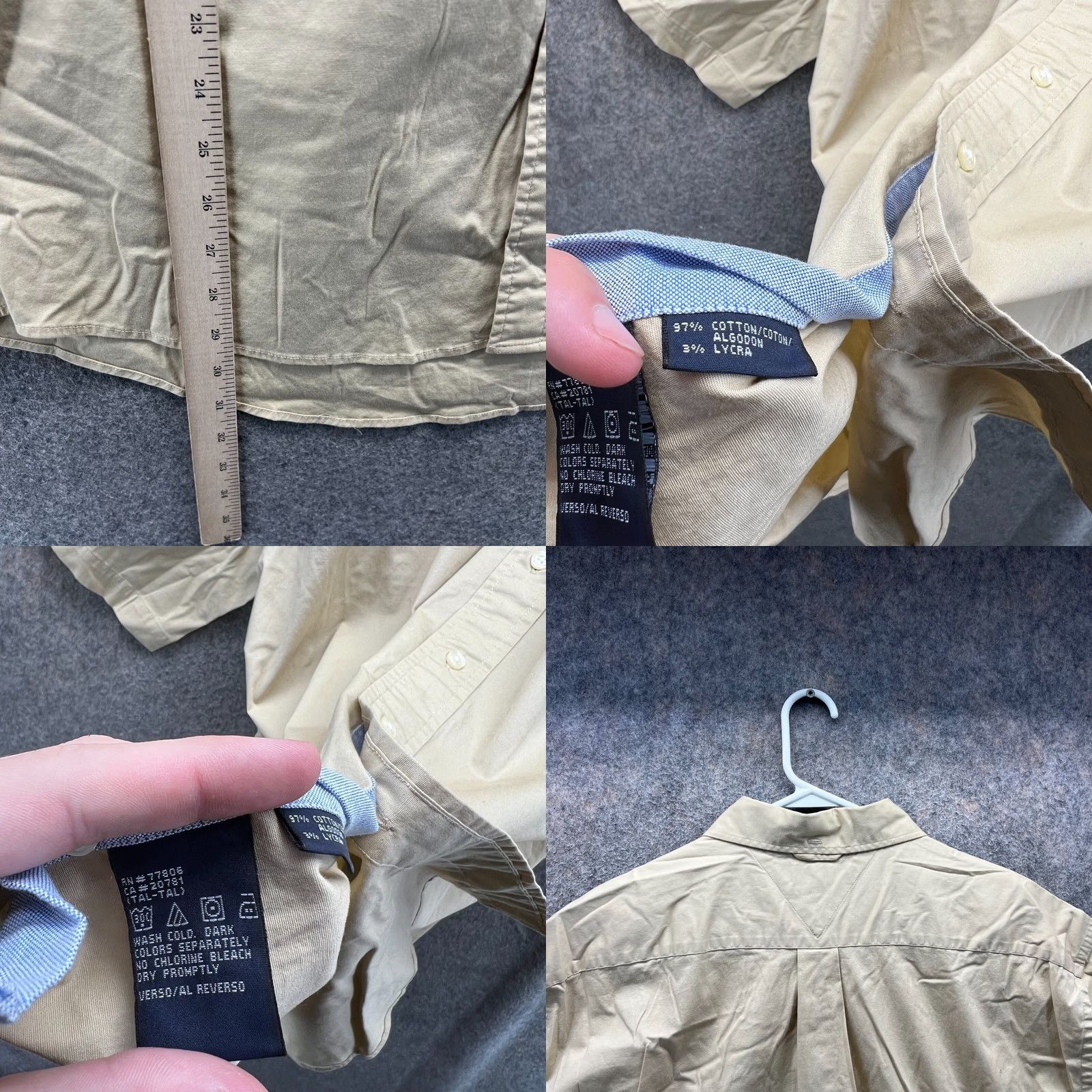 Tommy Hilfiger VINTAGE Tommy Hilfiger Shirt Mens XL Tan Casual Button Up Pocket Outdoors Camp Shirt Size US XL / EU 56 / 4 - 8 Thumbnail