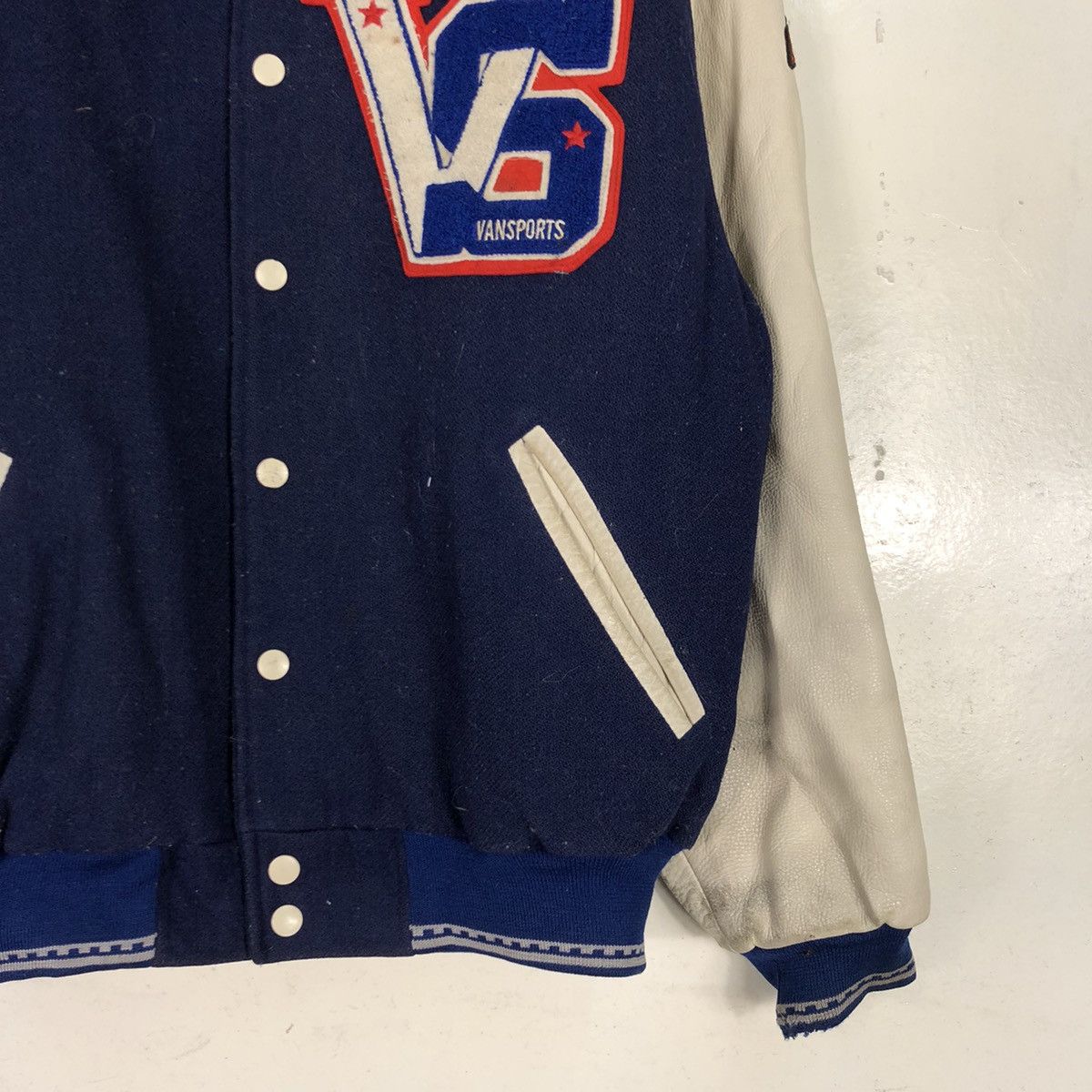 Other × Vintage Vansport Varsity Rares Wool Leather Jacket Size US M / EU 48-50 / 2 - 4 Thumbnail