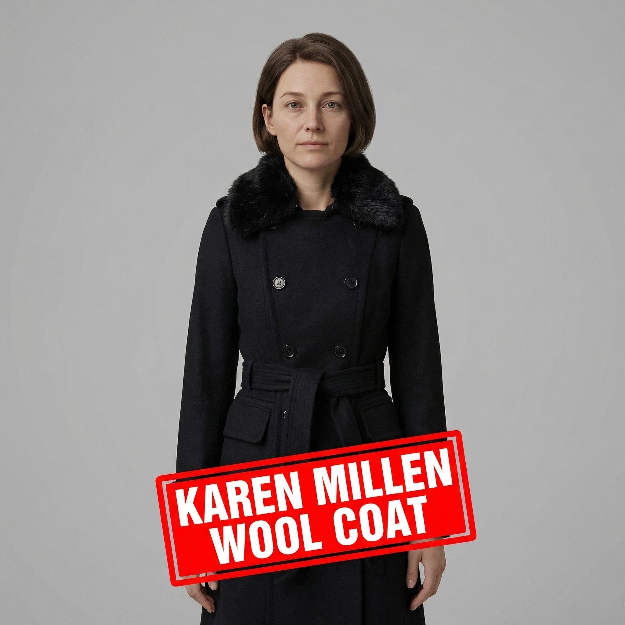 Karen Millen Karen Millen Black Wool Winter Coat - size S Size S / US 4 / IT 40 - 1 Thumbnail
