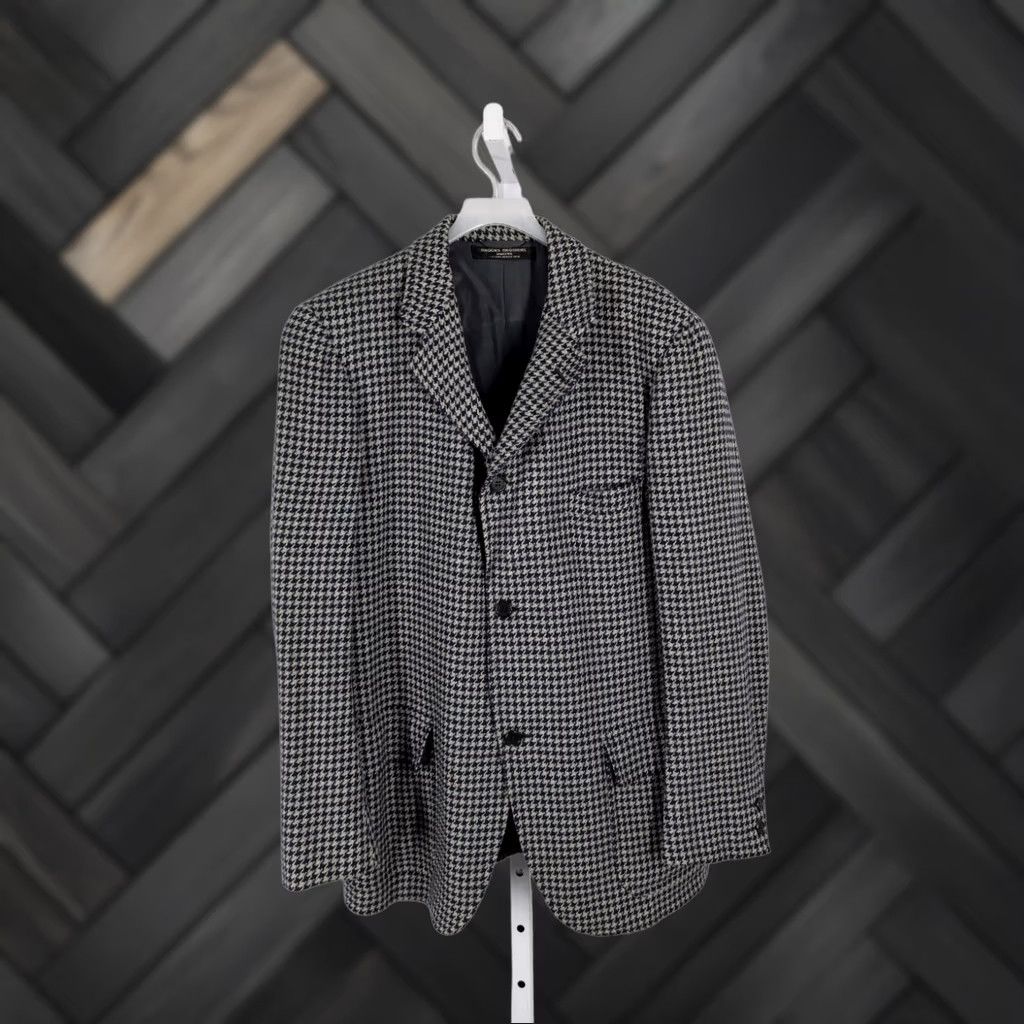 Brooks Brothers VINTAGE Brooks Brothers Blazer Men 40 Cashmere Tweed Houndstooth Unionmade US Blazer 3-Button 2-Button Navy Blue Size 40R - 1 Thumbnail