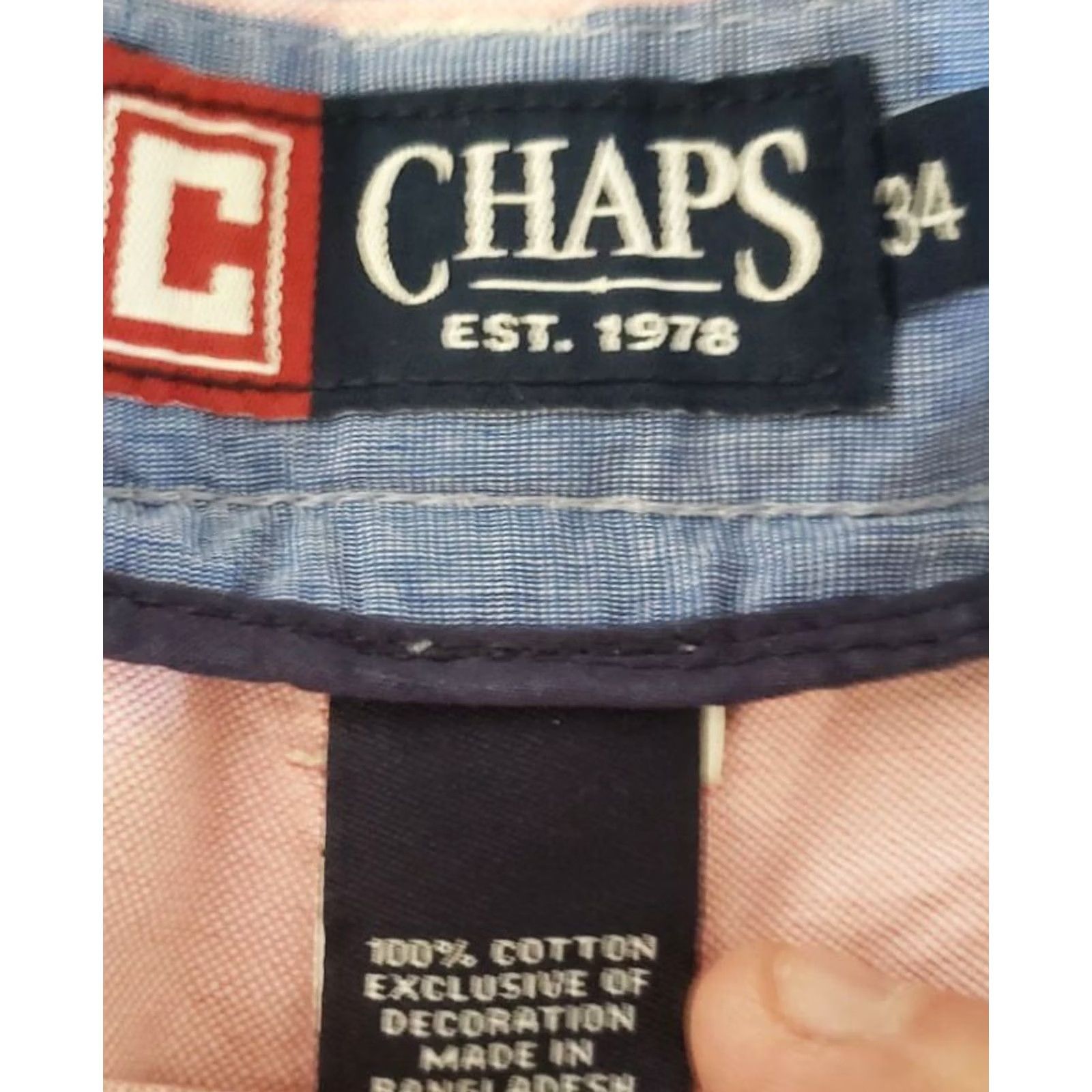 Chaps Chaps Bermuda Shorts Mens 34 Pink Light Weight Cotton 5 Pockets Flat Front Zip Button Classic 9 Inseam Regular Size W34 Size US 34 / EU 50 - 7 Thumbnail