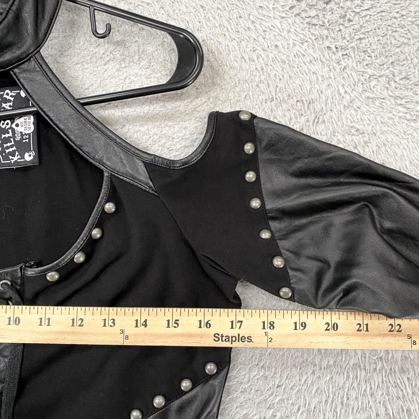 Killstar Killstar Dress Womens XL Black Faux Leather Studded Halter Choker Mini Gothic Size XL / US 12-14 / IT 48-50 - 5 Thumbnail