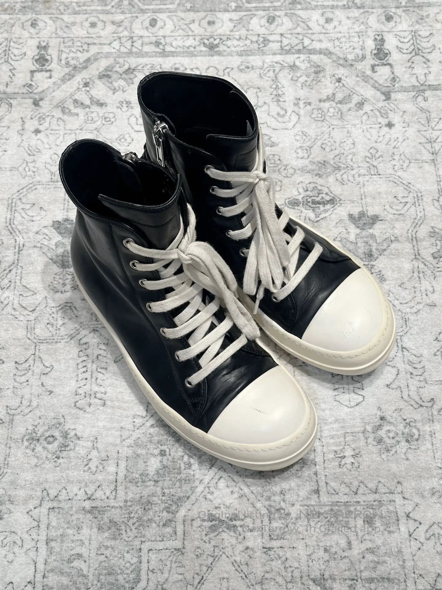 Rick Owens Rick Owens High-Top Leather Sneakers. Size US 7 / EU 40 - 2 Thumbnail