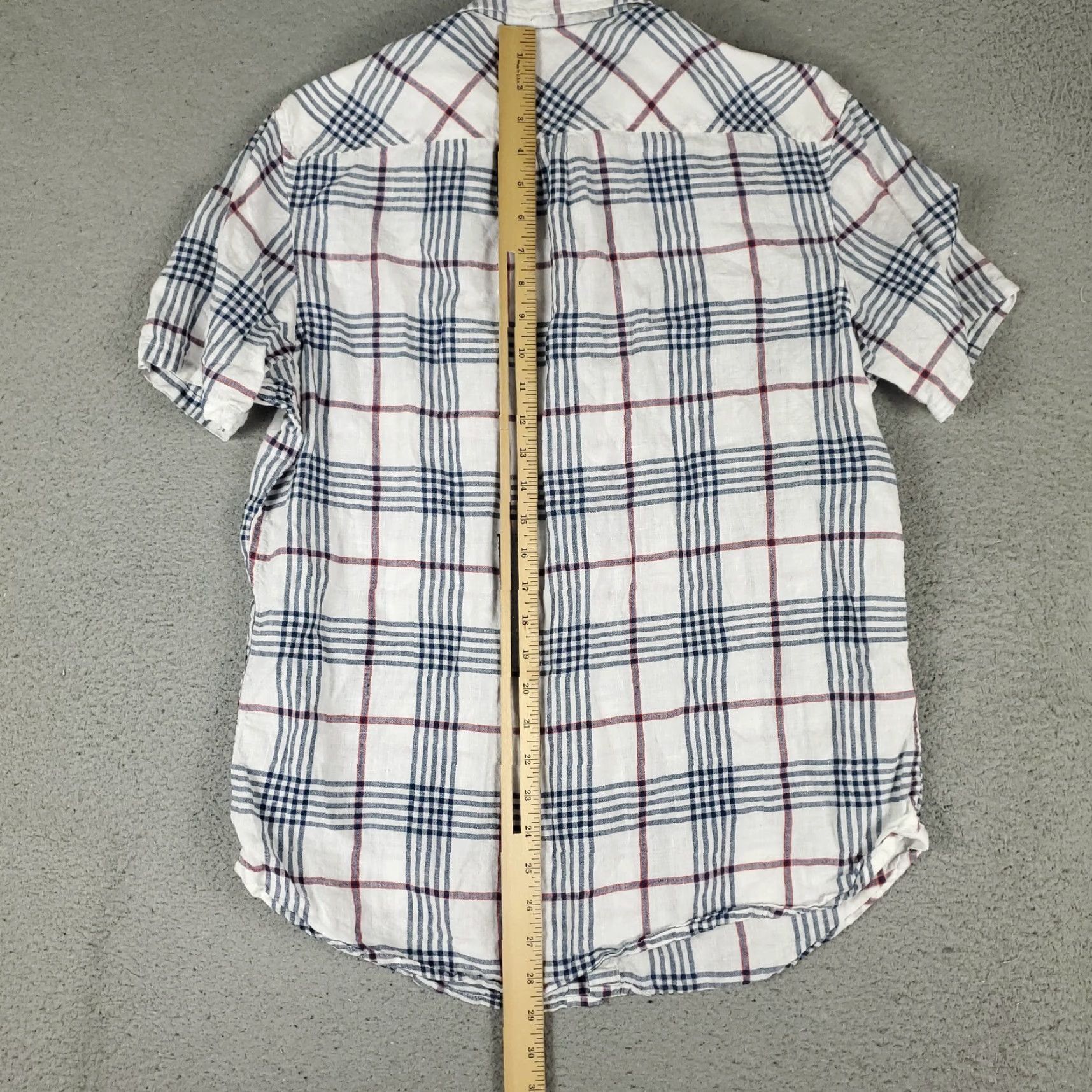 Original Penguin Penguin Mens Shirt Size Large Blue White Plaid Linen Button Up Short Sleeve Size US L / EU 52-54 / 3 - 3 Thumbnail