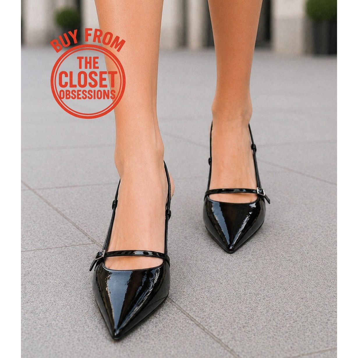 Zara ZARA Black Patent Slingbacks NWT Size 8 Size US 8 / IT 38 - 8 Thumbnail