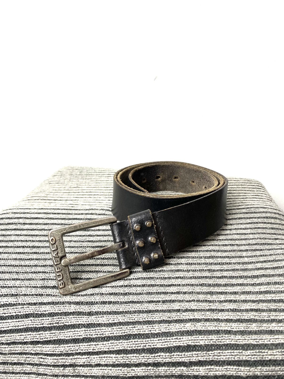 Buffalo David Bitton Vintage Buffalo Metal Leather Belt Hype Drip Western Size ONE SIZE - 2 Thumbnail