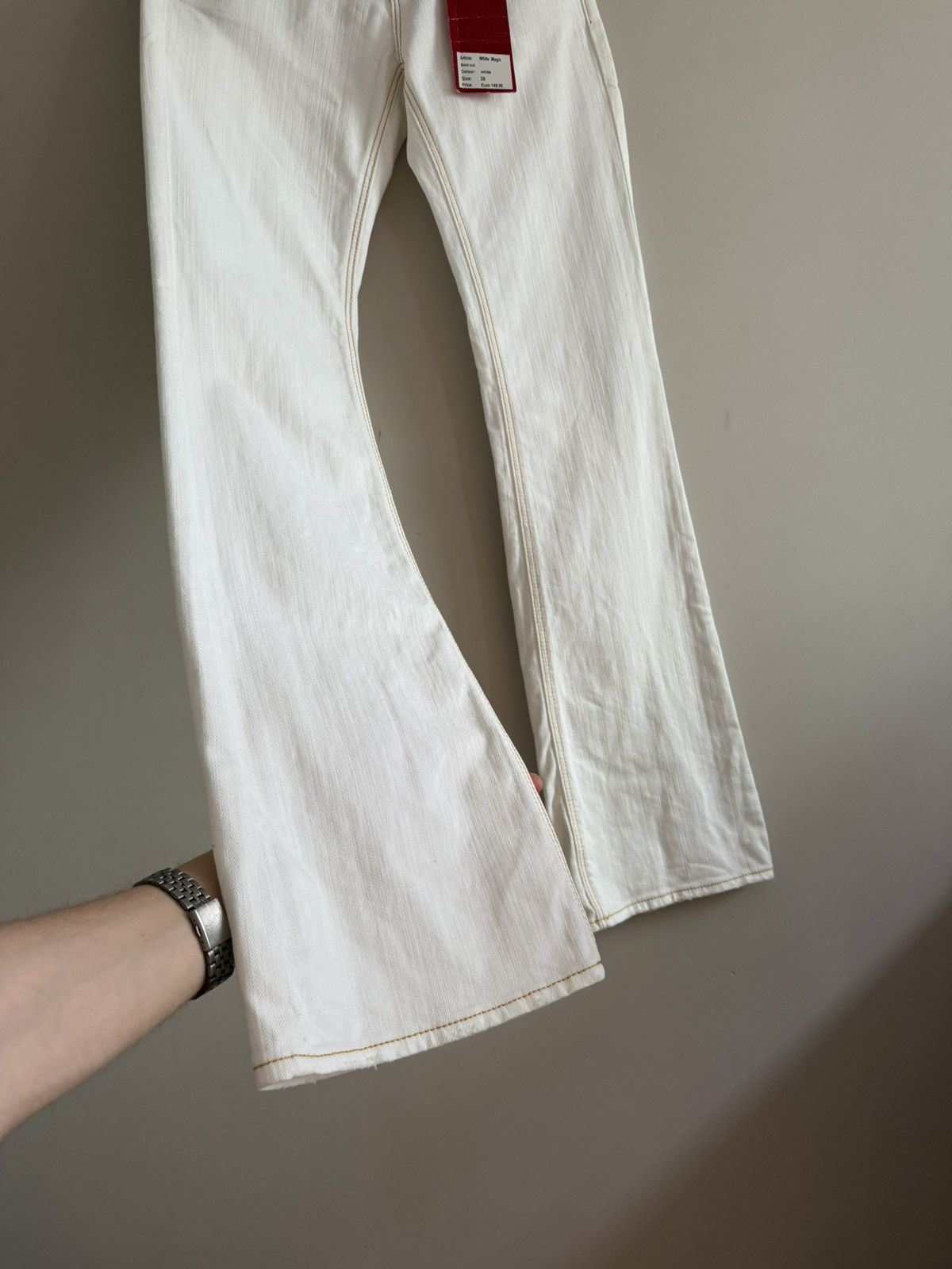 Vintage Dragon Eye White Bootcut Jeans Size 25" / US 0 / IT 36 - 7 Thumbnail