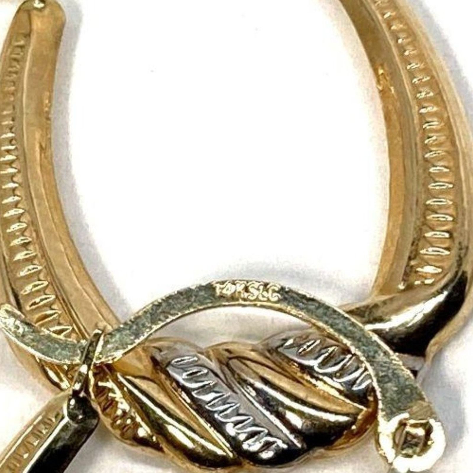 Vintage 14K Two Tone Gold Corrugated Oval Twist Hoop Earrings Size ONE SIZE - 7 Thumbnail