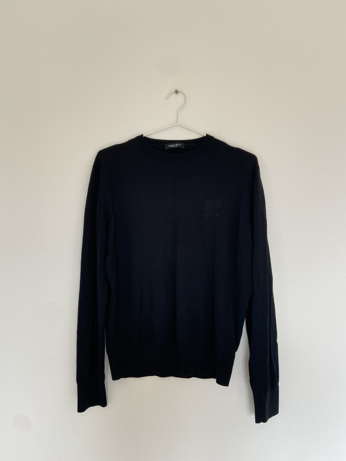 Stefano Ricci Stefano Ricci Black Wool Jumper with Embroidery Size US M / EU 48-50 / 2 - 1 Thumbnail