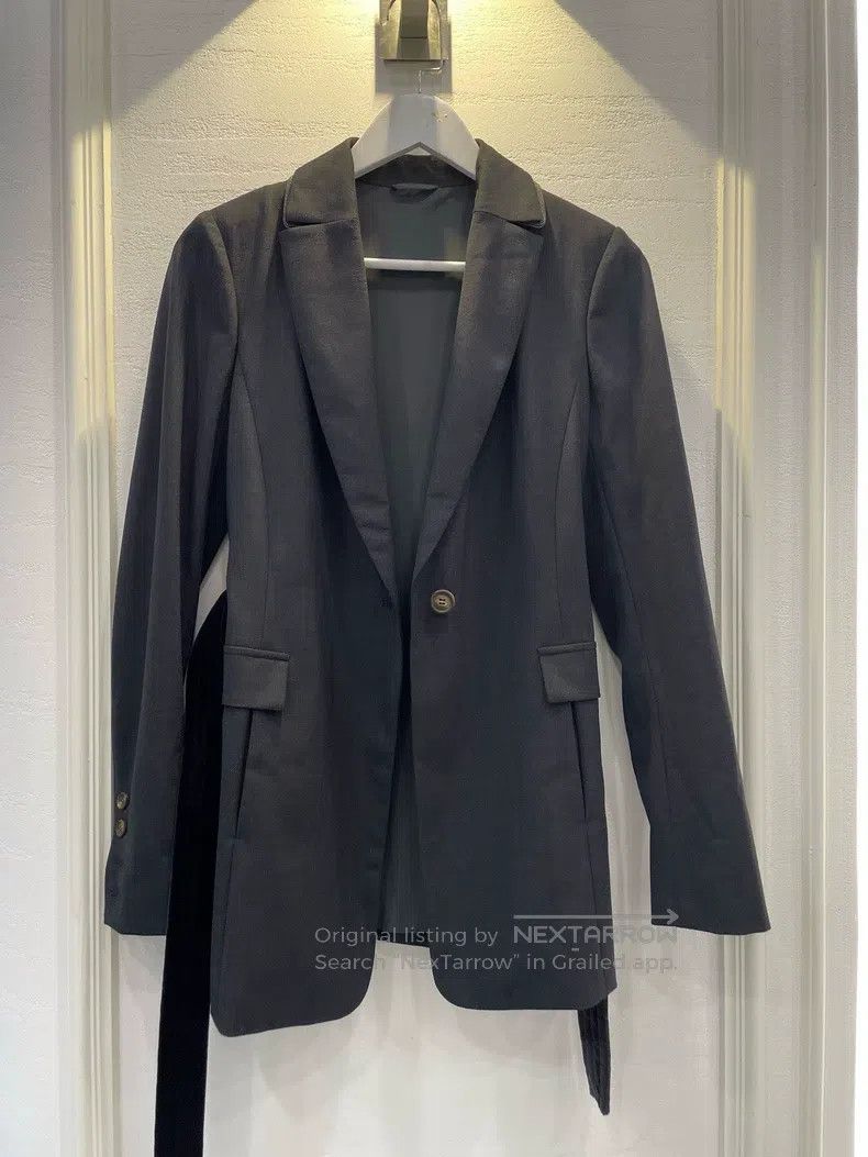 Brunello Cucinelli Brunello Cucinelli Dark Grey Belted Suit Jacket Size XS / US 0-2 / IT 36-38 - 3 Thumbnail