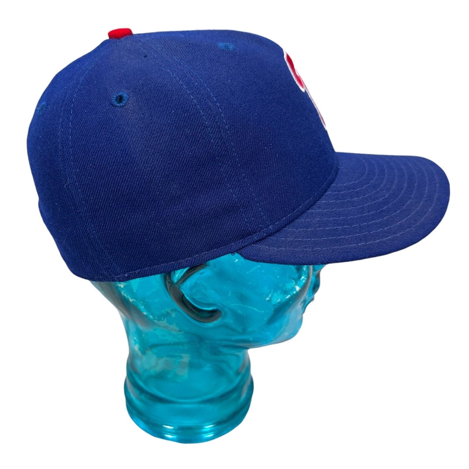 New Era Vintage Philadelphia Phillies Hat Men 6 7/8 Blue Wool 90s Size ONE SIZE - 3 Thumbnail