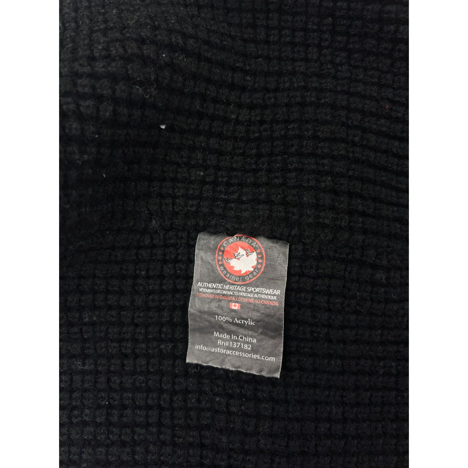 Vintage Canada Weather Gear Beanie Adult One Size Black Knit Embroidered Logo Acrylic Knit Hat Unisex Mens Womens - Size ONE SIZE - 6 Thumbnail