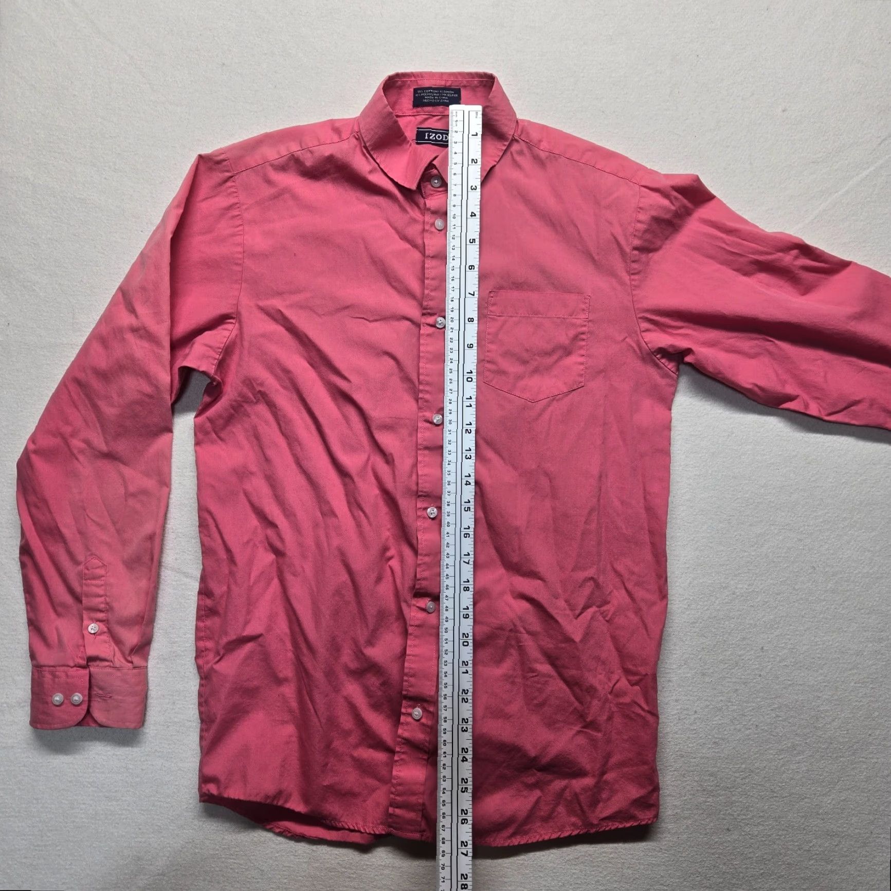 Izod IZod Shirt Men Adult 20 Pink Long Sleeve Button-Up Collared 20 Big & Tall Cotton Polyester Casual Colorful Size US XXL / EU 58 / 5 - 6 Thumbnail