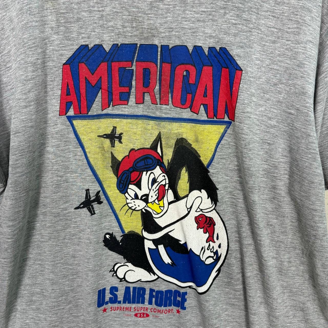 Vintage Thrashed Vintage 90s U.S. Air Force Cat T-Shirt Distressed L Size US L / EU 52-54 / 3 - 4 Thumbnail
