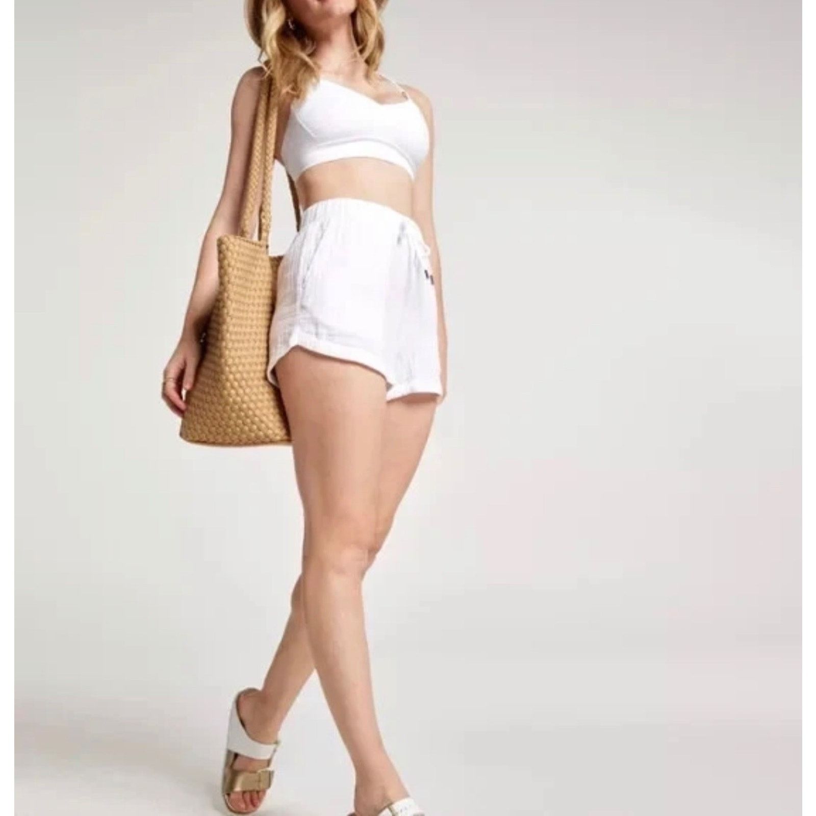 Other Calia Women's High Waisted Swim/Board Short White, XL Size 36" / US 14 / IT 50 - 3 Thumbnail