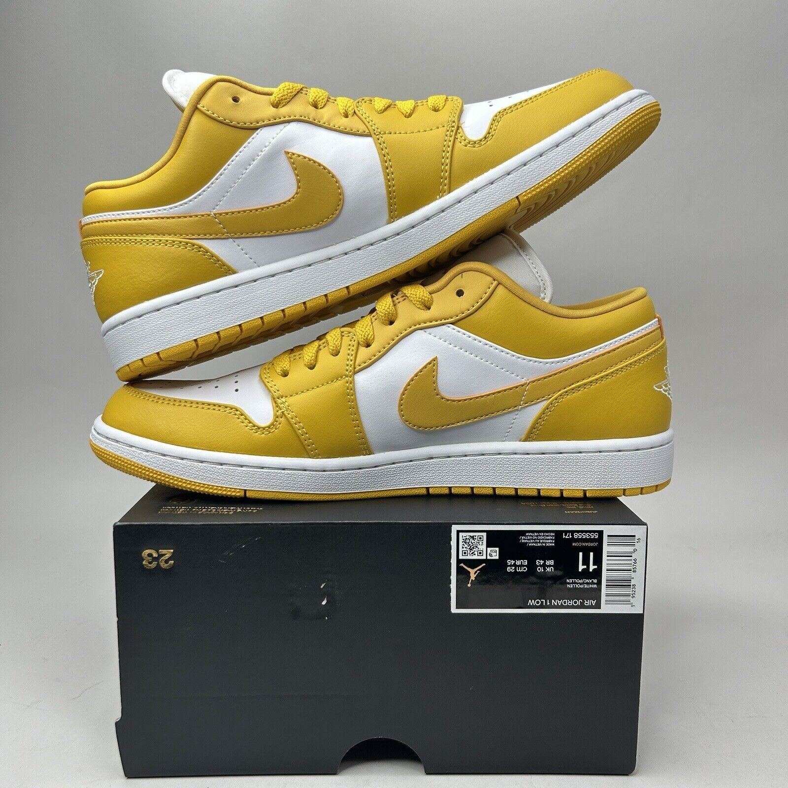 Jordan Brand Nike Air Jordan 1 Retro Low “Pollen/Yellow White” 2023 Size US 11 / EU 44 - 3 Thumbnail