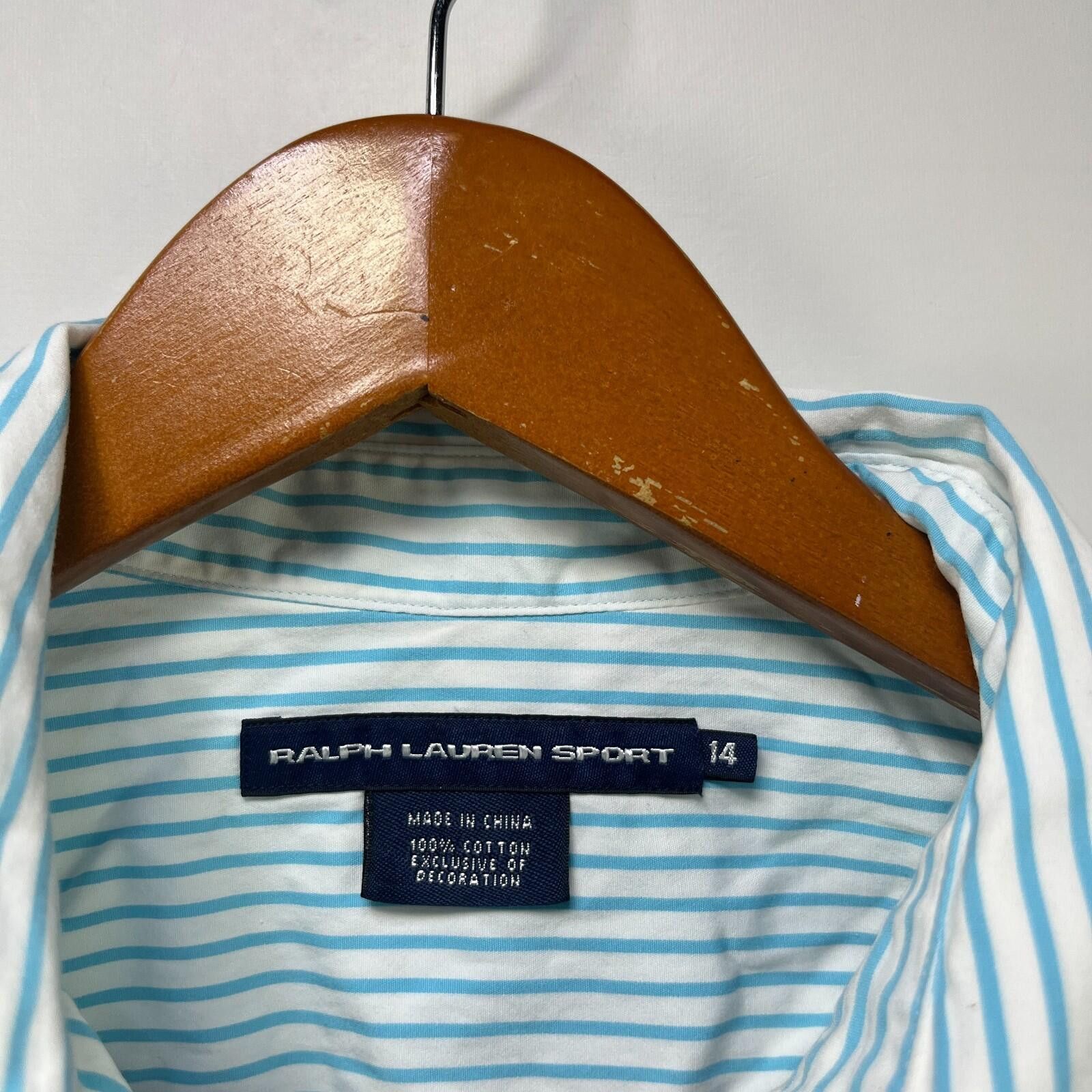 Polo Ralph Lauren Vintage Polo Ralph Lauren Pony Youth Button Up Shirt 14 Size ONE SIZE - 5 Thumbnail