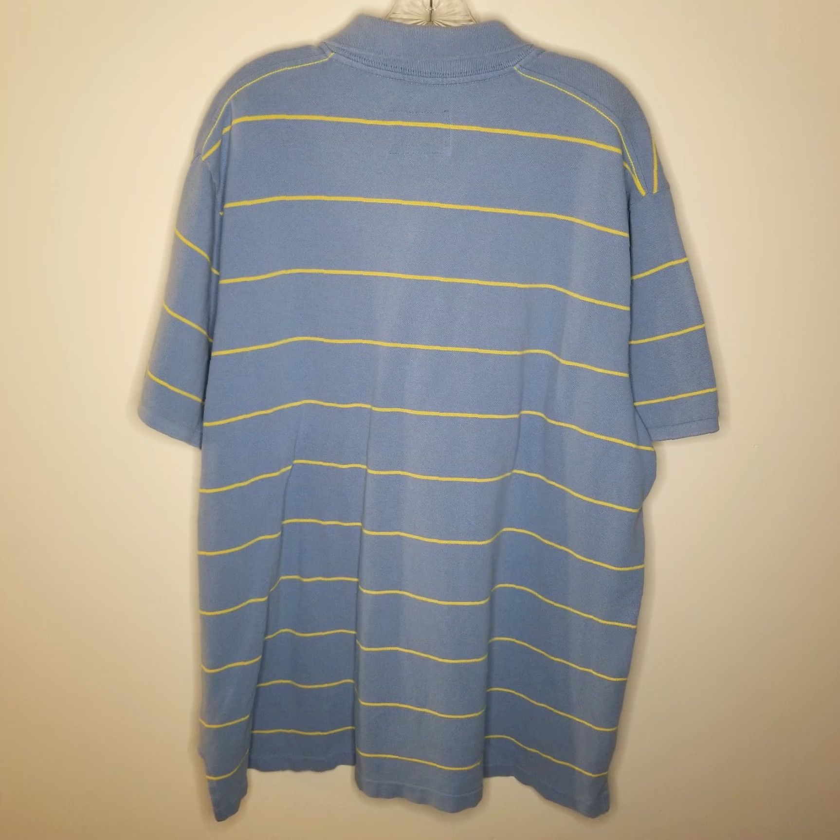 American Eagle Outfitters AMERICAN EAGLE Striped Polo Shirt Mens 2XL Blue Yellow Short Sleeve Size US XXL / EU 58 / 5 - 4 Thumbnail