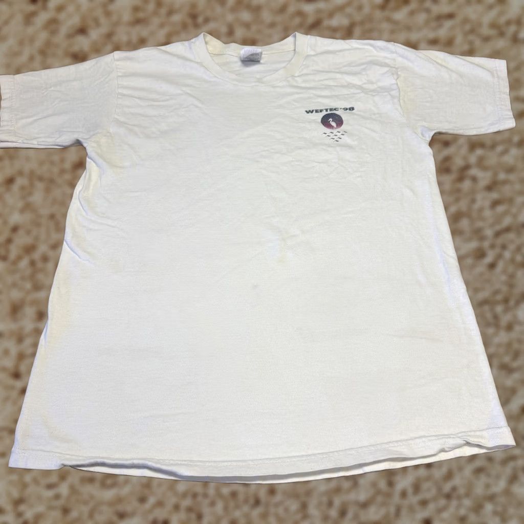 Fruit Of The Loom VINTAGE WEFTEC '98 Shirt Mens L White Conference Graphic Tee 90s Size US L / EU 52-54 / 3 - 1 Thumbnail