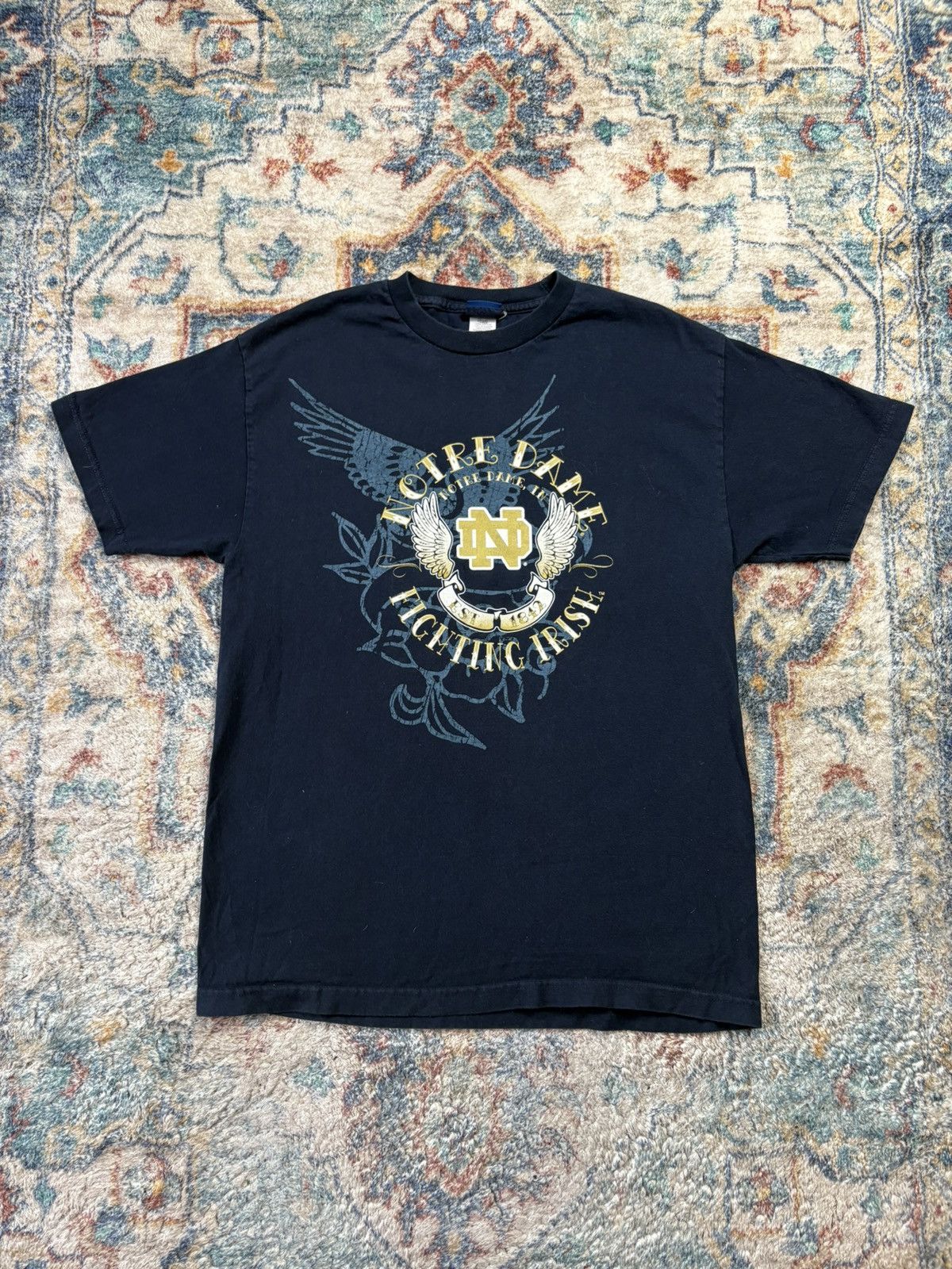 Vintage Vintage Notre Dame Fighting Irish Logo T-shirt Medium Size US M / EU 48-50 / 2 - 1 Thumbnail
