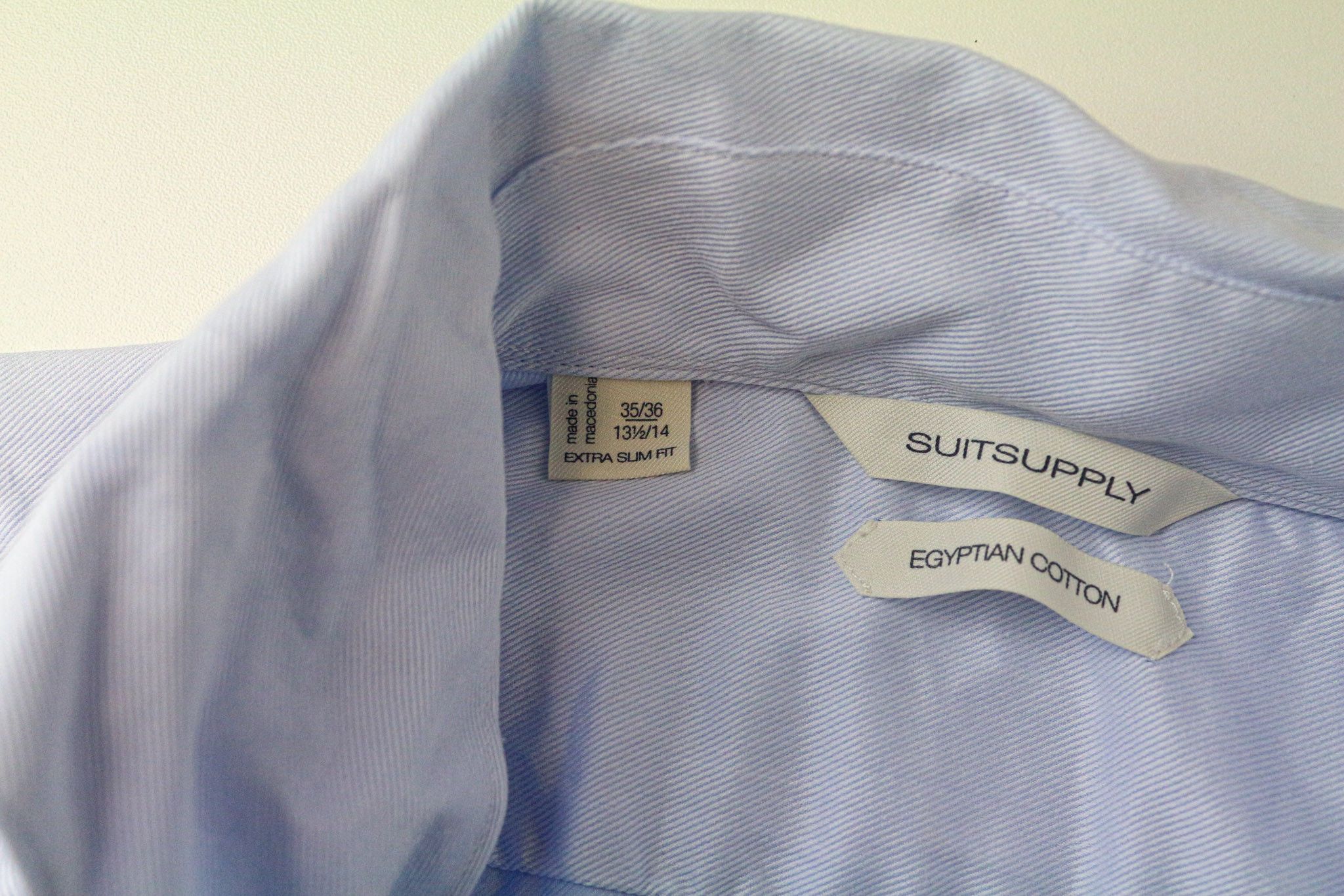 Suitsupply 35/36 13 1/2/14 Extra Slim Blue Cotton Shirt 76366 Size 36R - 5 Thumbnail