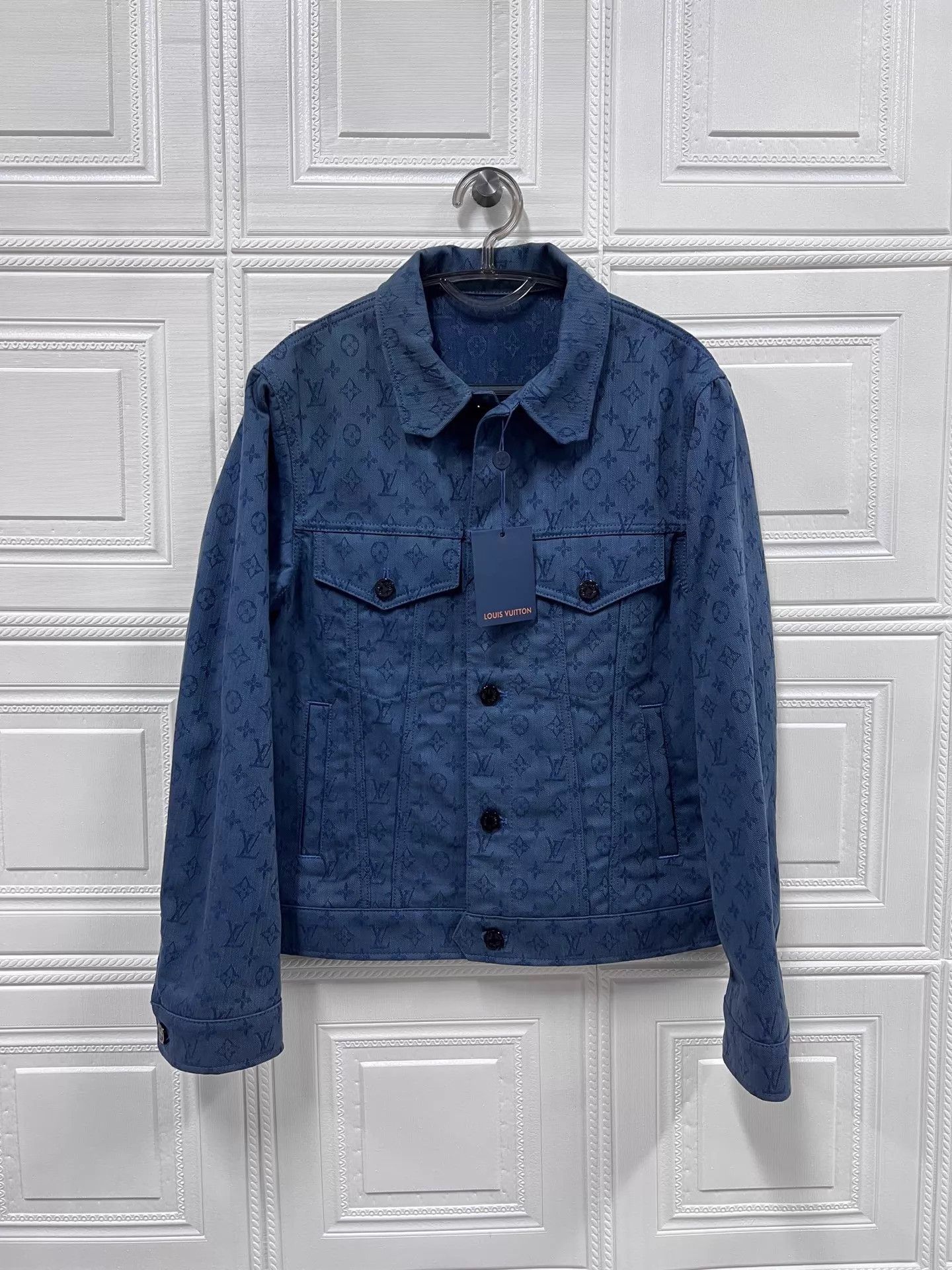 Louis Vuitton LV Blue Monogram All Over Denim Jkt 44 D61404 New Size US S / EU 44-46 / 1 - 1 Thumbnail