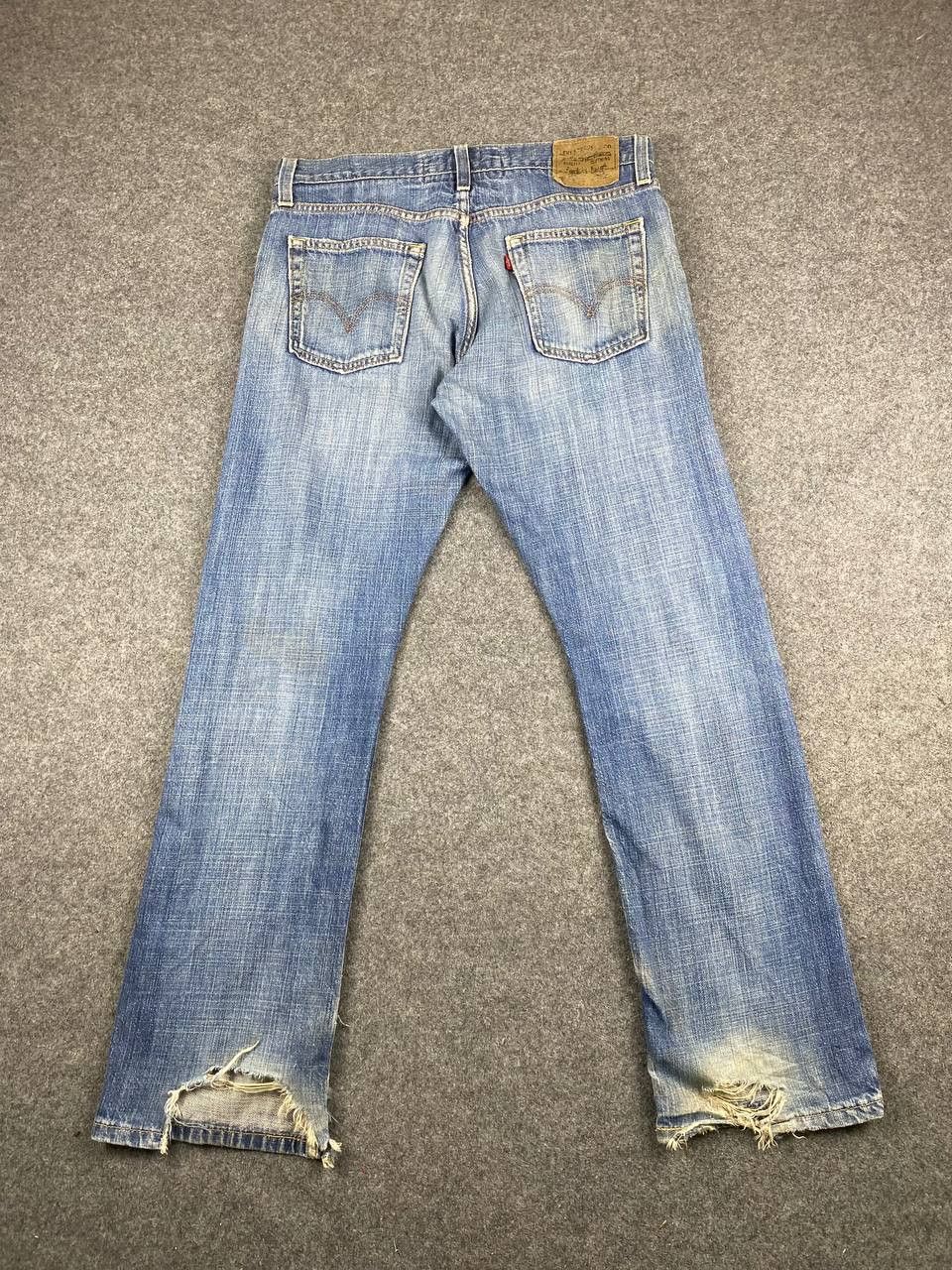 Levi's levis 514 slim straight distressed denim nice design Size US 37 - 1 Thumbnail