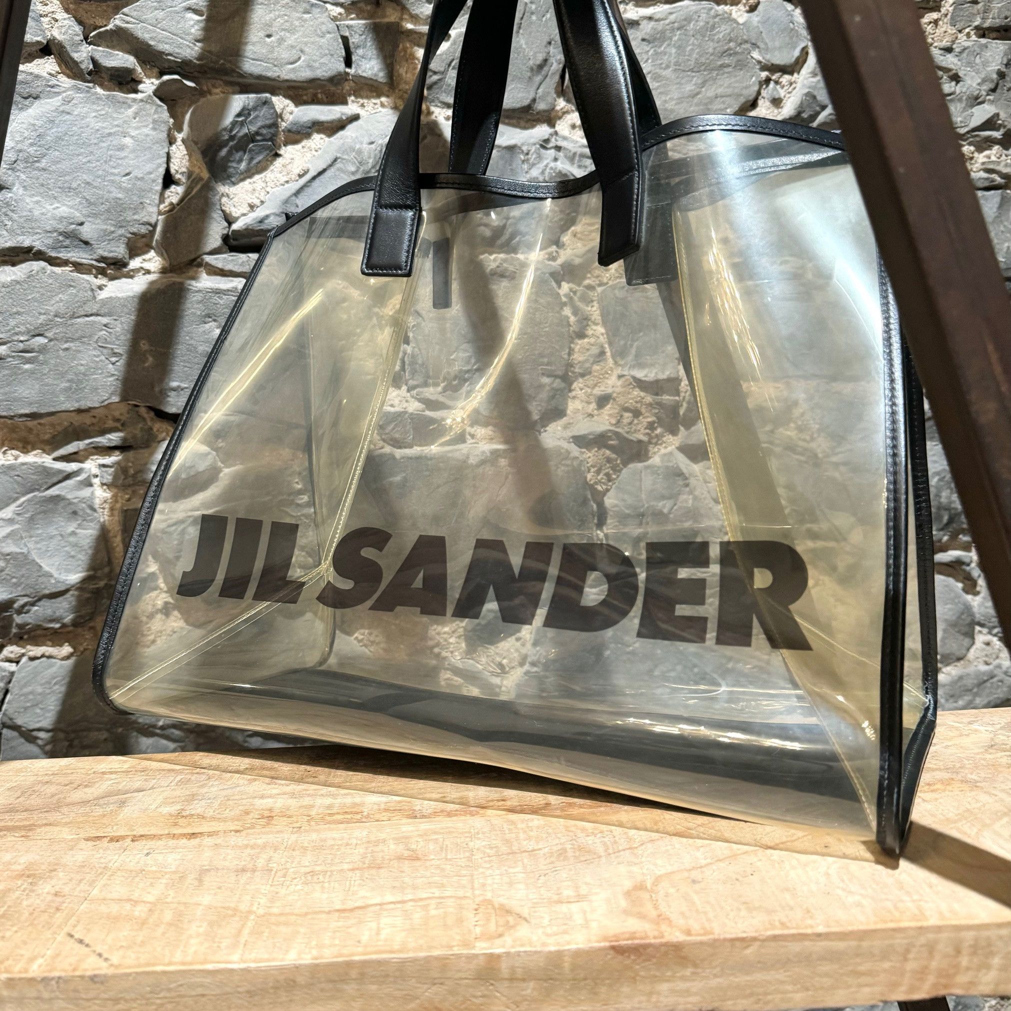 Jil Sander Jil Sander Clear PVC Logo Leather Trim Tote Bag Size ONE SIZE - 2 Thumbnail
