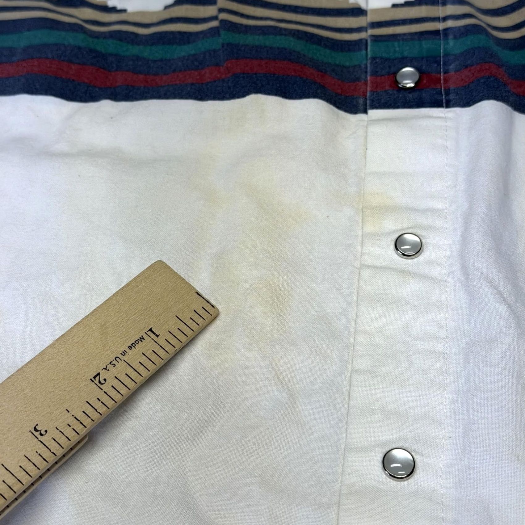 Armani Karman Shirt Mens Large White Southwestern Aztec Western Pearl Snap Long Sleeve Size US L / EU 52-54 / 3 - 5 Thumbnail