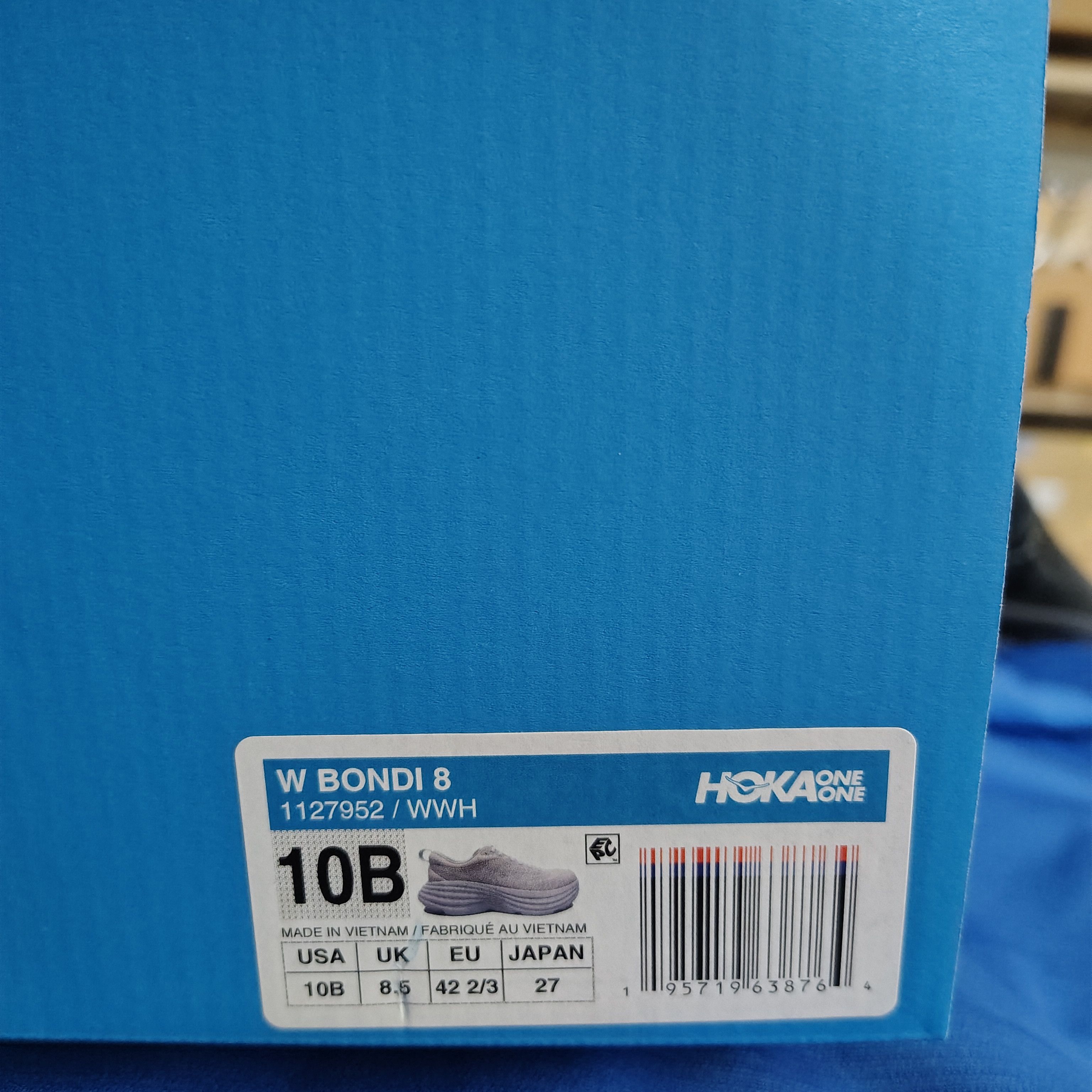 Hoka HOKA Bondi 8 Shoes Womens 10B White Cushioned Road Running Size US 10 / IT 40 - 11 Thumbnail
