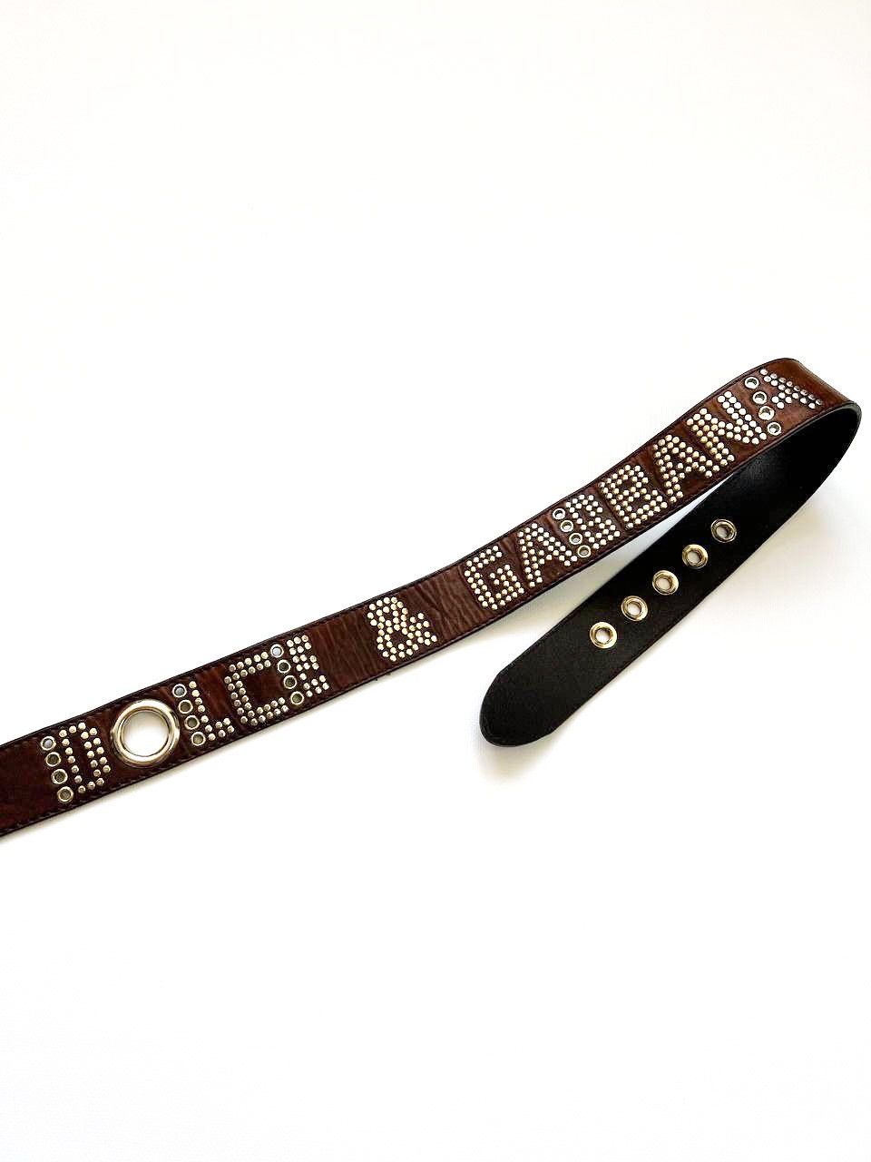 Dolce & Gabbana × Vintage Vintage Dolce Gabbana sequins letters leather logo belt y2k Size ONE SIZE - 2 Thumbnail
