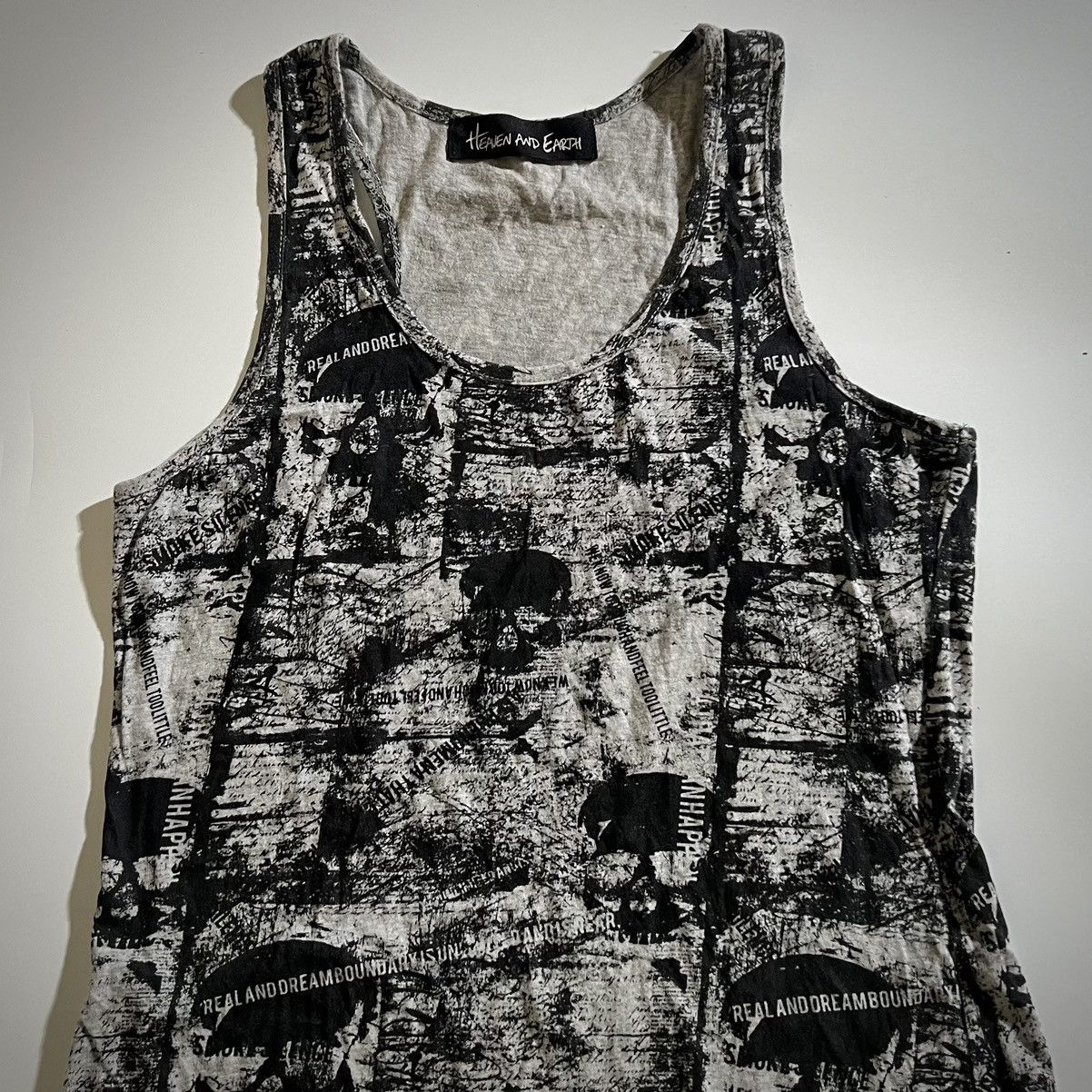 Japanese Brand HEAVEN AND EARTH Grey Skull Print Sleeveless Maxi Dress Size M / US 6-8 / IT 42-44 - 3 Thumbnail
