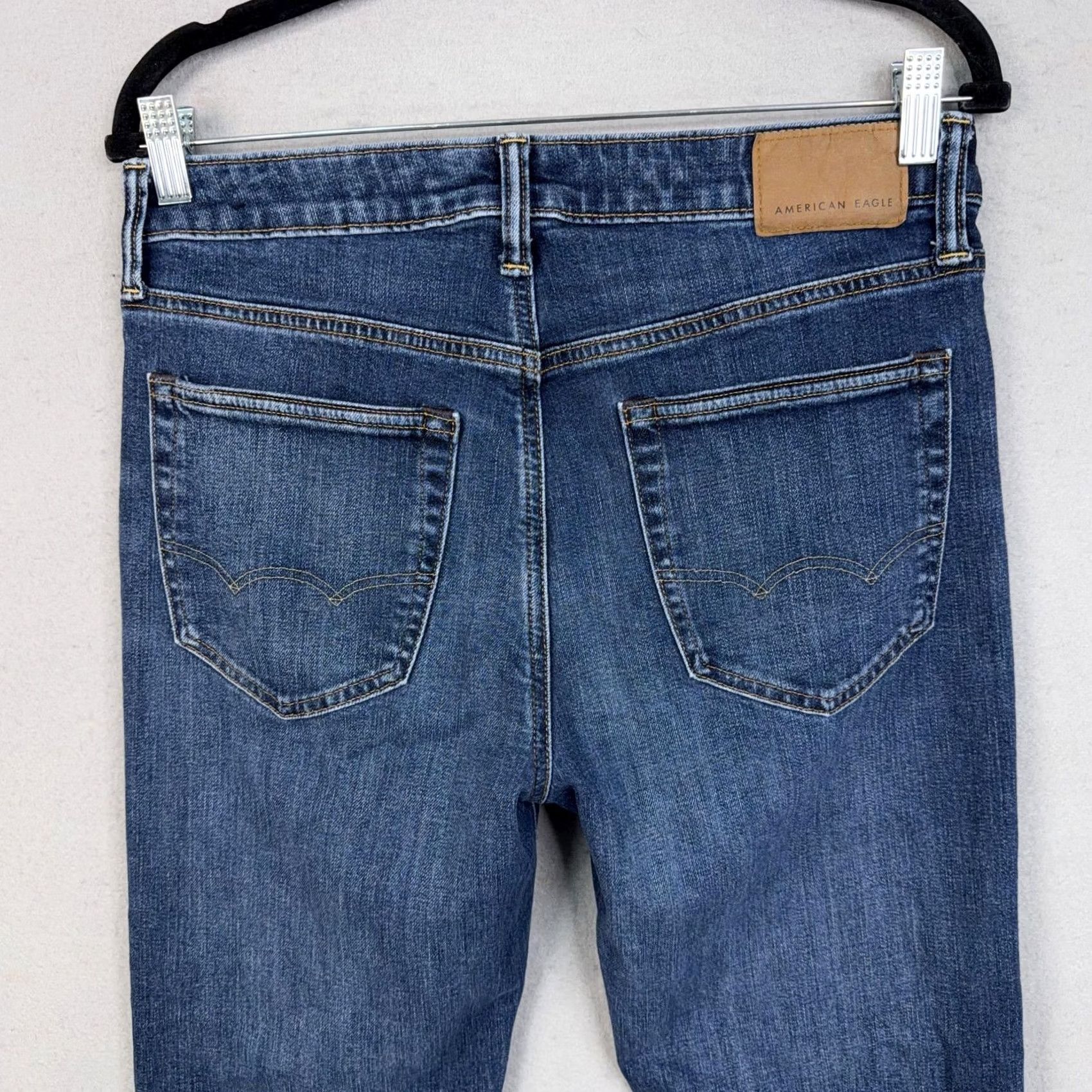 American Eagle Outfitters American Eagle Outfitters Jeans Mens Slim Straight AirFlex Blue Med Wash 30x30 inseam 30” Denim Cotton Poly Stretch Logo Size US 30 / EU 46 - 7 Thumbnail