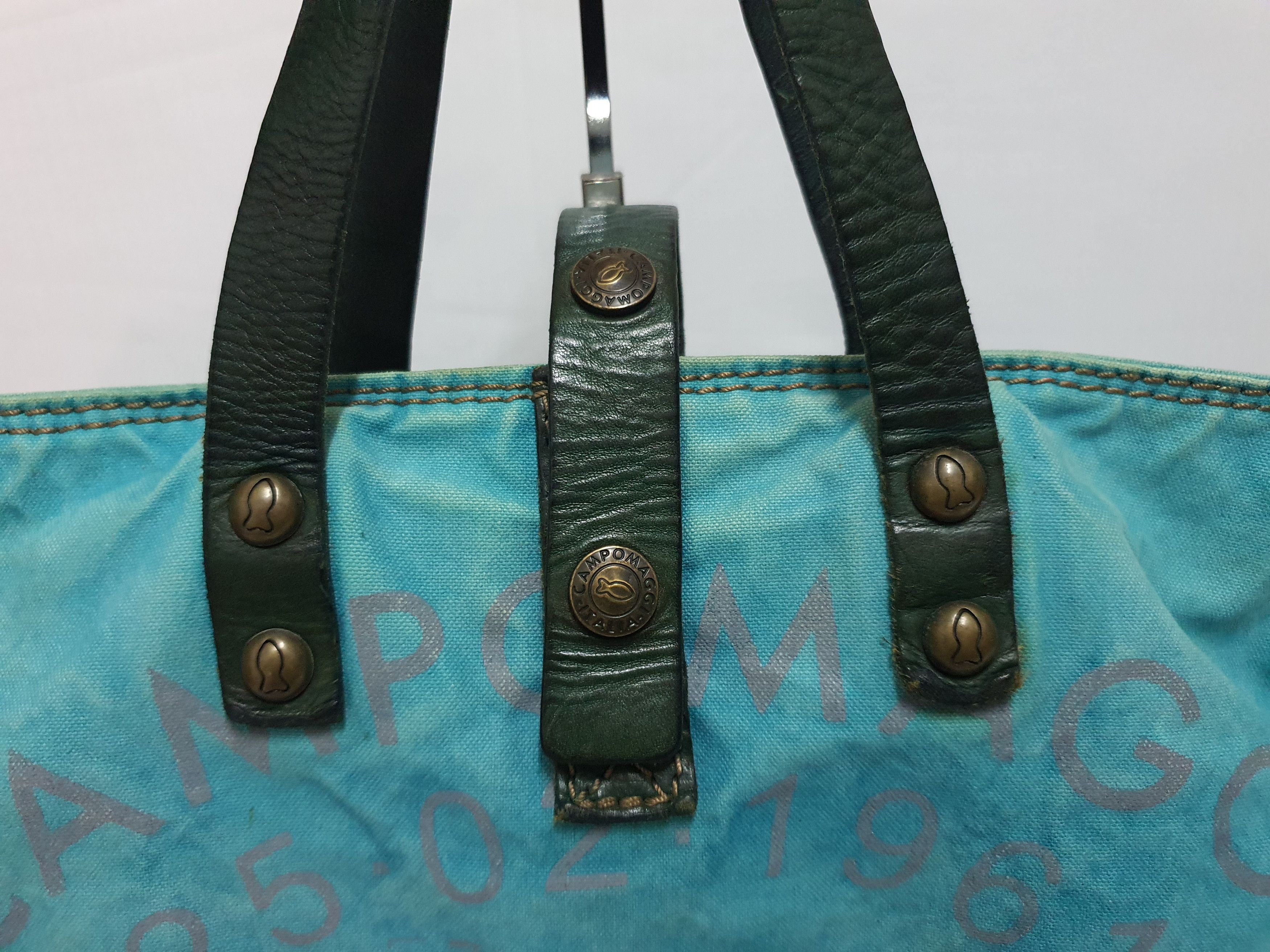 Other CAMPOMAGGI Ocean Blue Canvas Leather Bag ITALY Size ONE SIZE - 5 Thumbnail