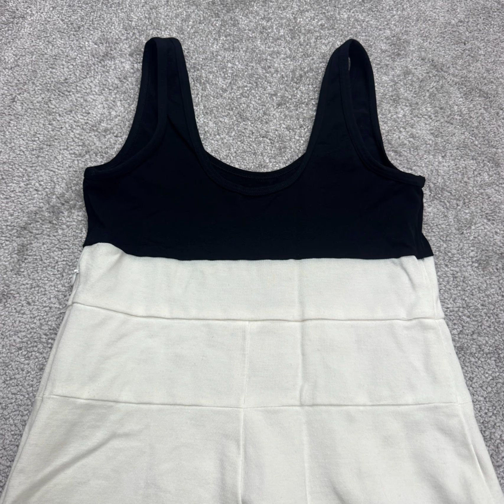 Theory Theory Colorblock Midi Sheath Dress Womens 6 Black White Sleeveless Stretch Work Size M / US 6-8 / IT 42-44 - 3 Thumbnail