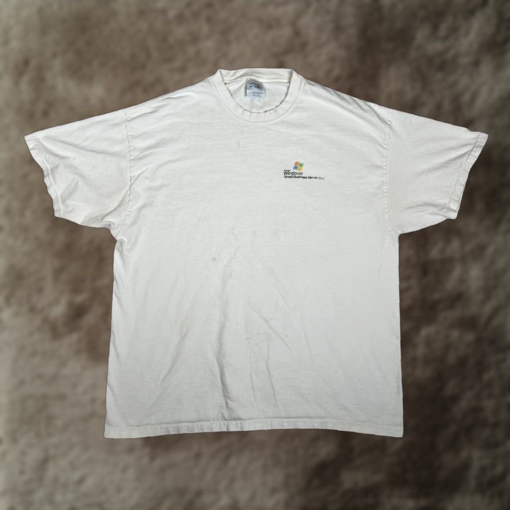 Port & Company VINTAGE Port & Company Shirt Mens XL White Graphic Print Geek Logo Windows Small Business Server 2003 2000s Mens Size US XL / EU 56 / 4 - 1 Thumbnail