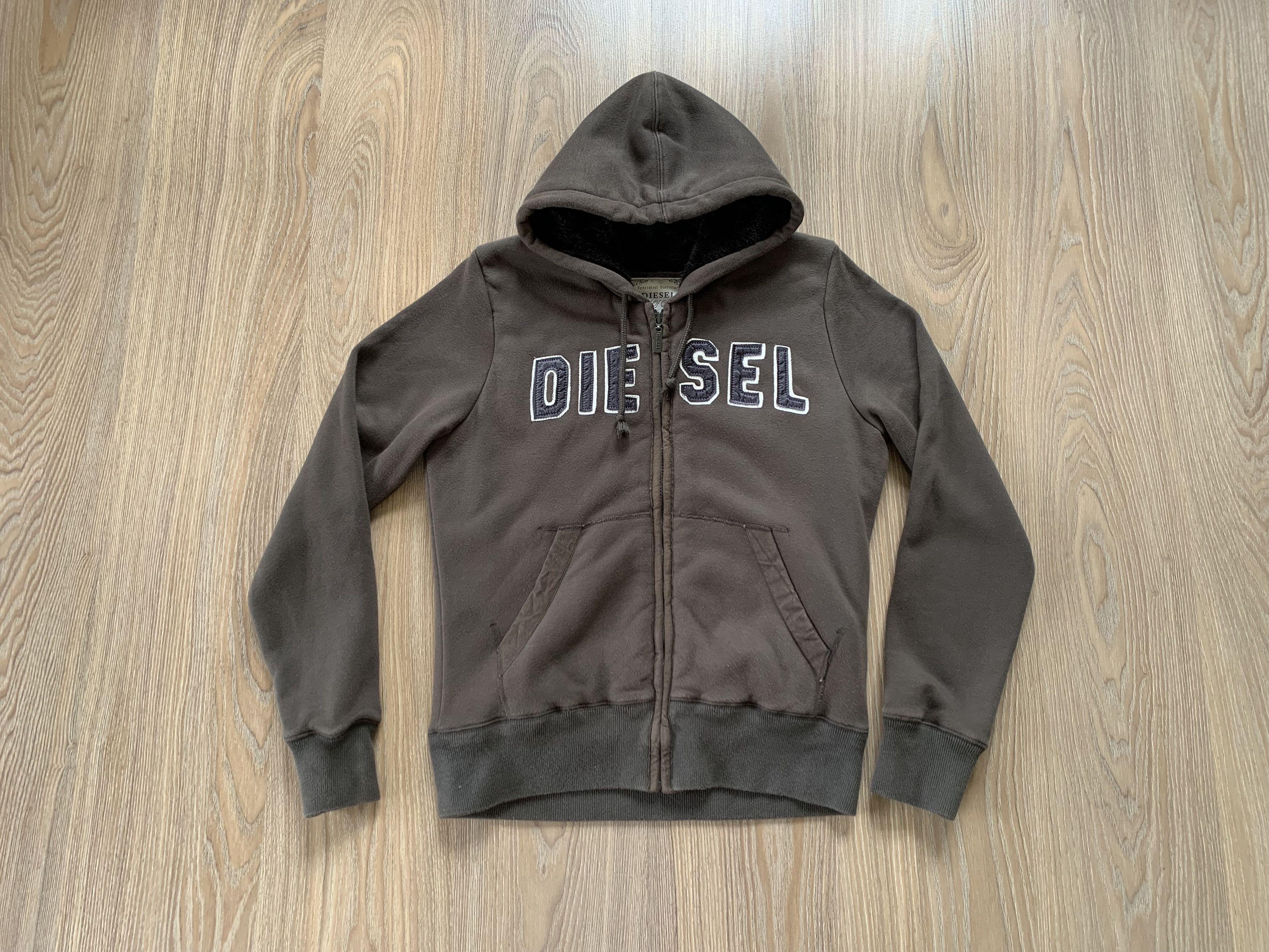 Diesel × Vintage Vintage Diesel Heavy Full Zip Hoodie Size L / US 10 / IT 46 - 2 Thumbnail