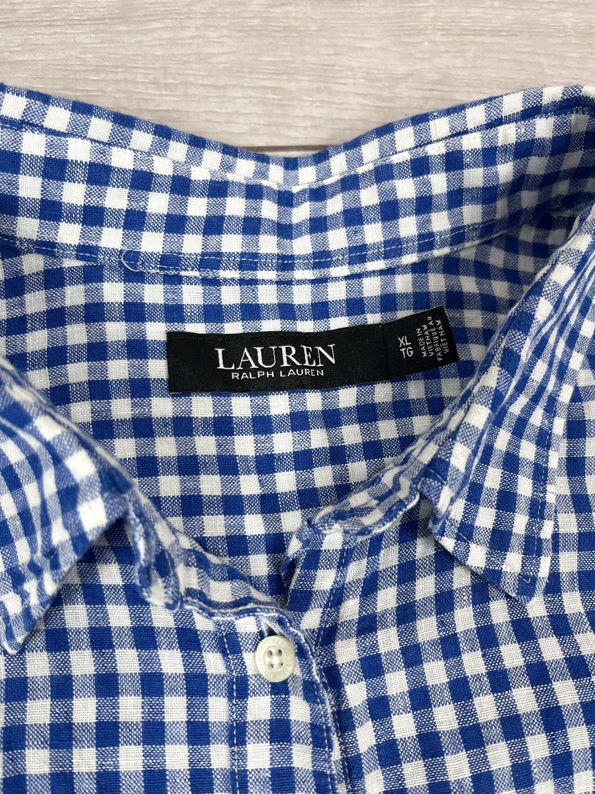 Ralph Lauren Ralph Lauren Black Label 100% Linen Checkered Button Shirt Size US XL / EU 56 / 4 - 5 Thumbnail