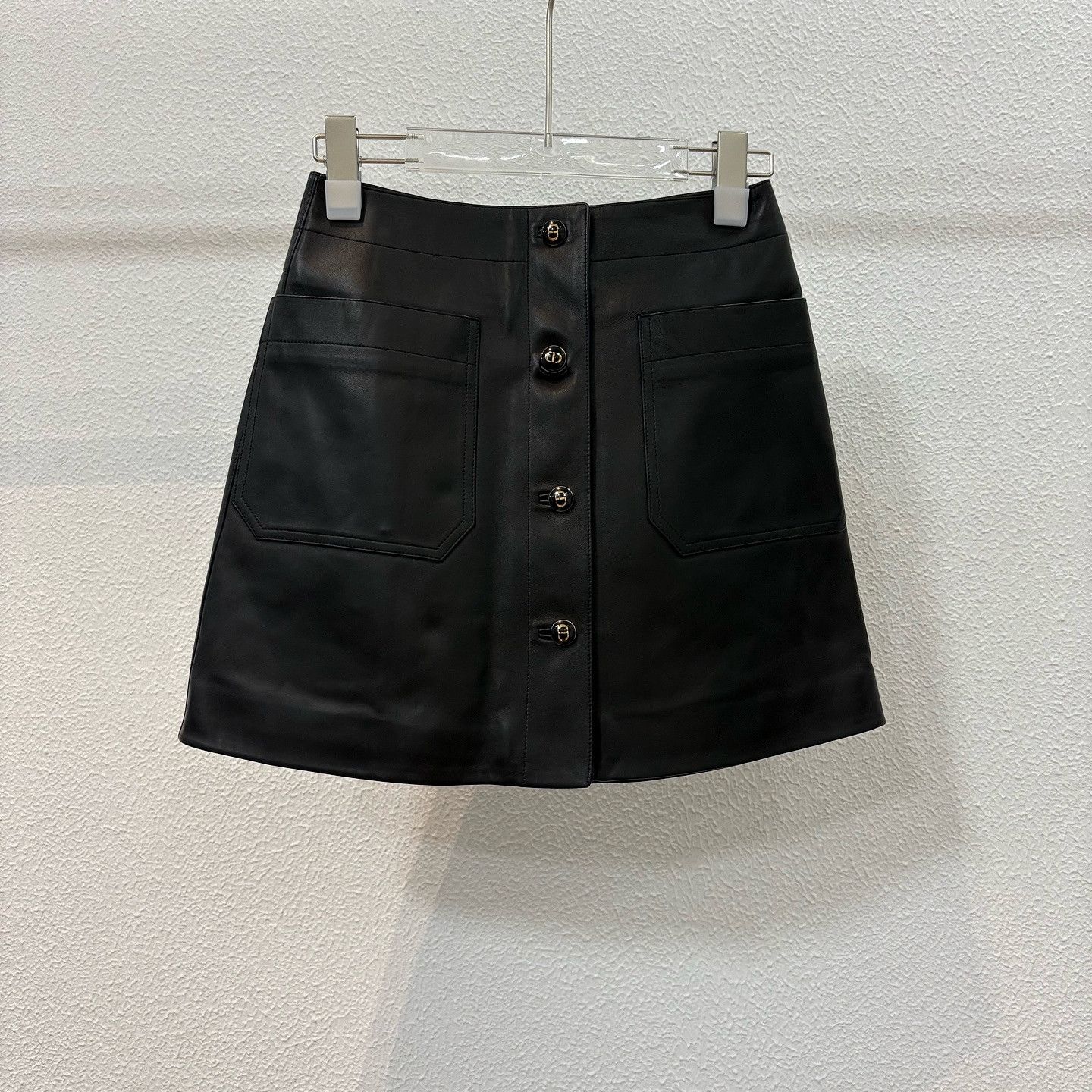Dior Dior Leather Button Mini Skirt FR 34 Size 25" / US 0 / IT 36 - 1 Thumbnail