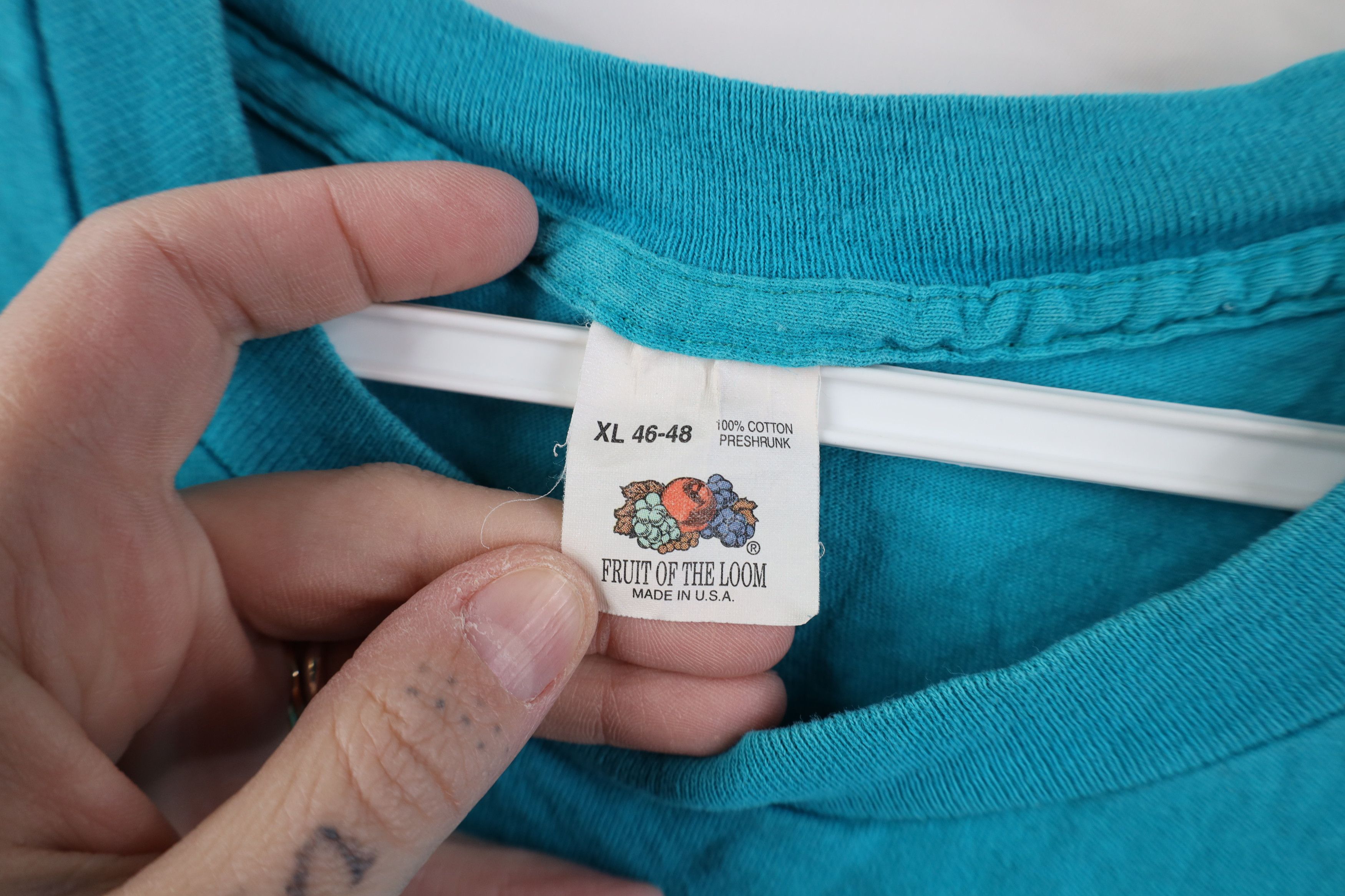 Vintage Vintage 90s Streetwear Short Sleeve T-Shirt Blue Cotton USA Size US XL / EU 56 / 4 - 9 Thumbnail