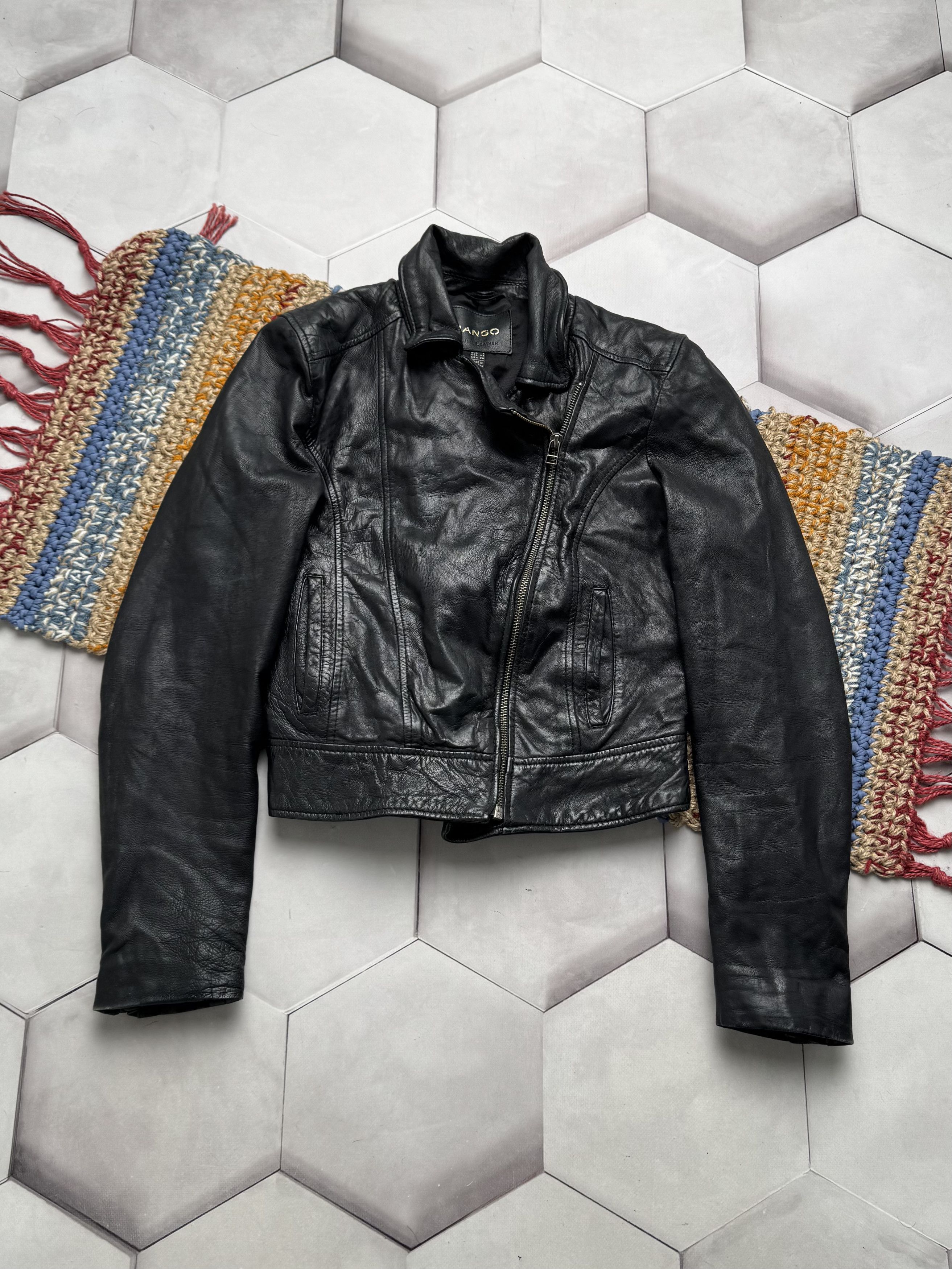 Vintage Vintage Cropped Leather Jacket Size XS / US 0-2 / IT 36-38 - 1 Thumbnail